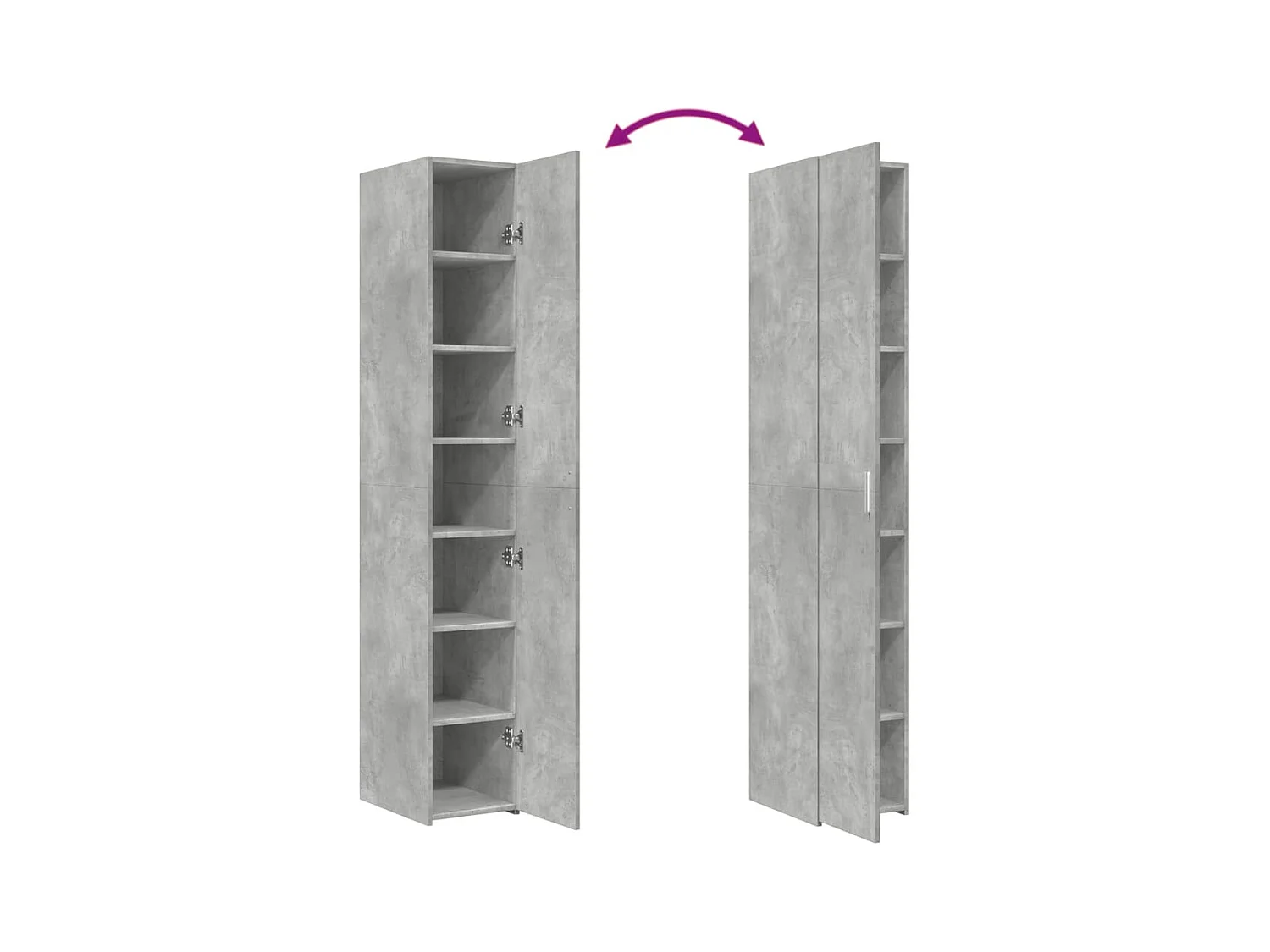 Buffet aparador cômoda armário unidade de armazenamento organizador cozinha sala sala alta 30 x 42,5 x 185 cm madeira trabalhada cinza 02_0034236