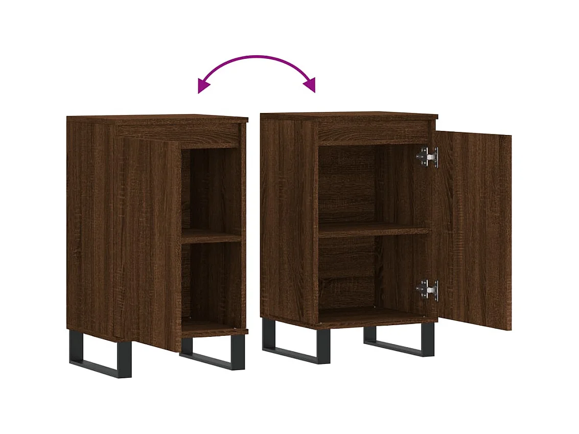 Buffet credenza cassettiera mobile contenitore organizer cucina soggiorno soggiorni set da 2 40 x 35 x 70 cm MDF marrone 02_0036767