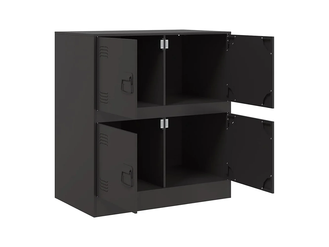 Aparador buffet cómoda mueble mueble de almacenaje organizador cocina salón salón 67 x 39 x 73 cm acero negro 02_0036014