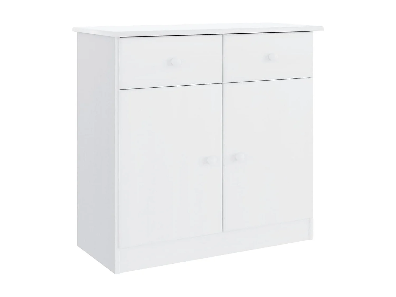 Credenza buffet cassettiera mobile contenitore organizer cucina soggiorno salotto ALTA 77 x 35 x 73 cm legno massello di pino bianco 02_0029680