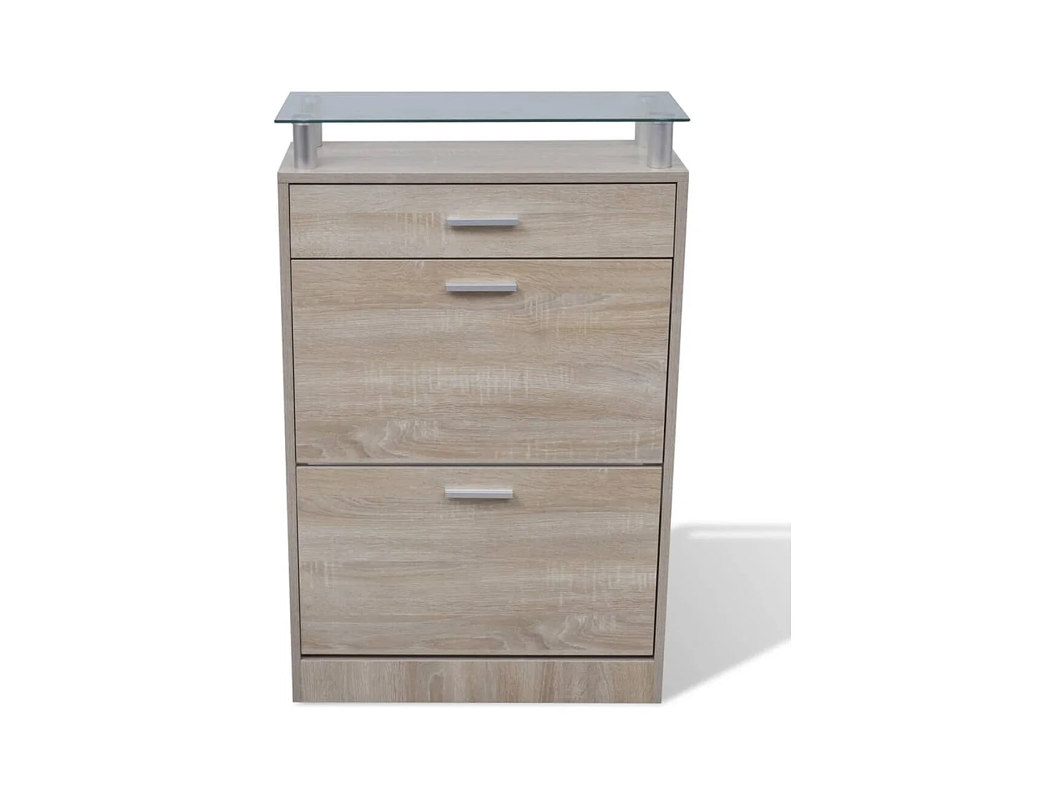 Scarpiera con cassetto e piano in vetro brown wood 02_0043417