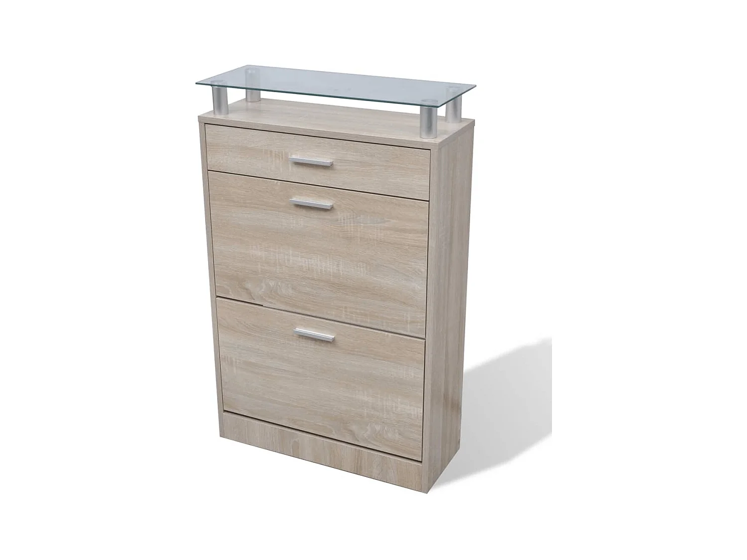 Scarpiera con cassetto e piano in vetro brown wood 02_0043417