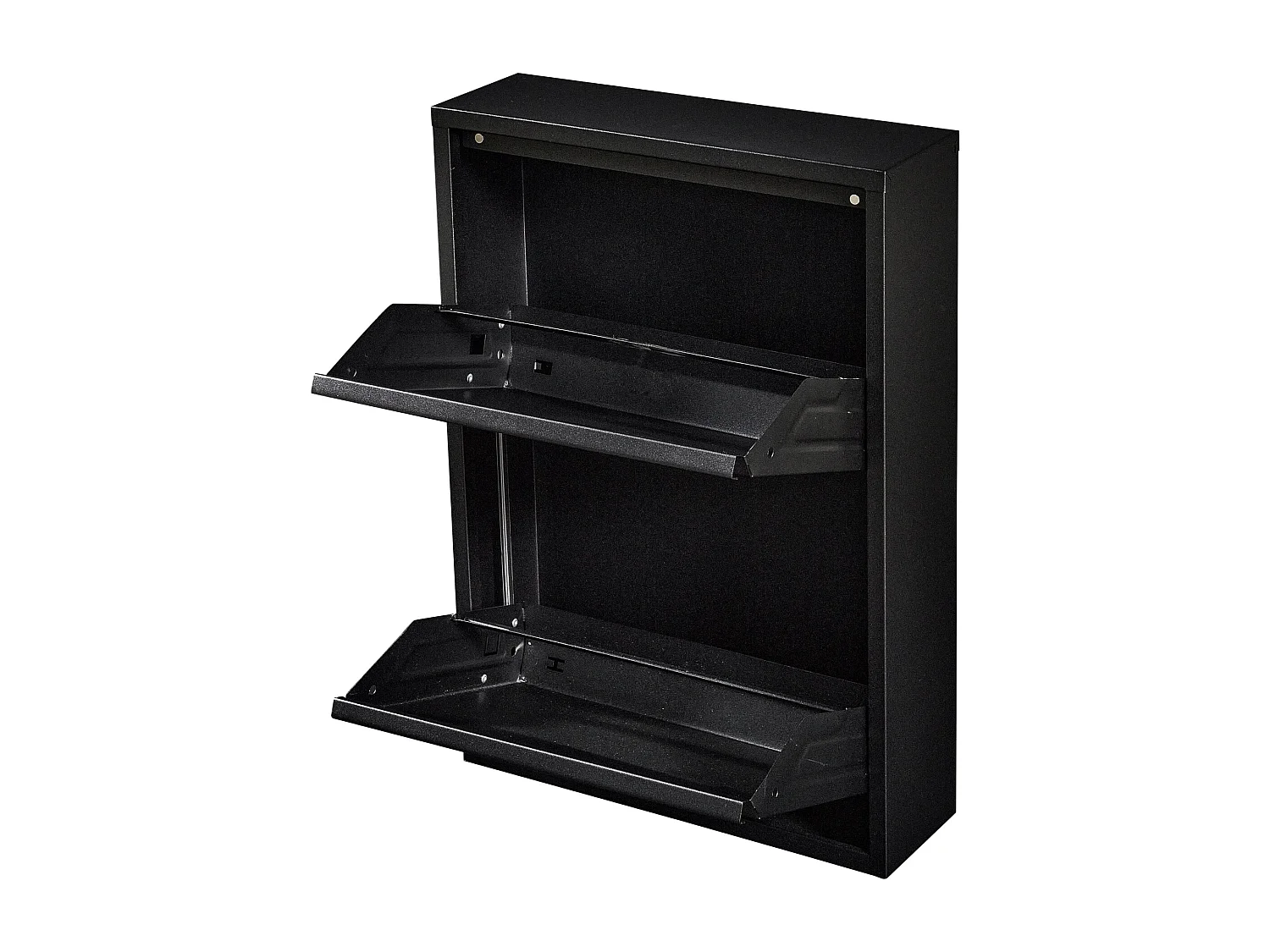 Scarpiera con 2 cassetti ribaltabili nera 03_0007636