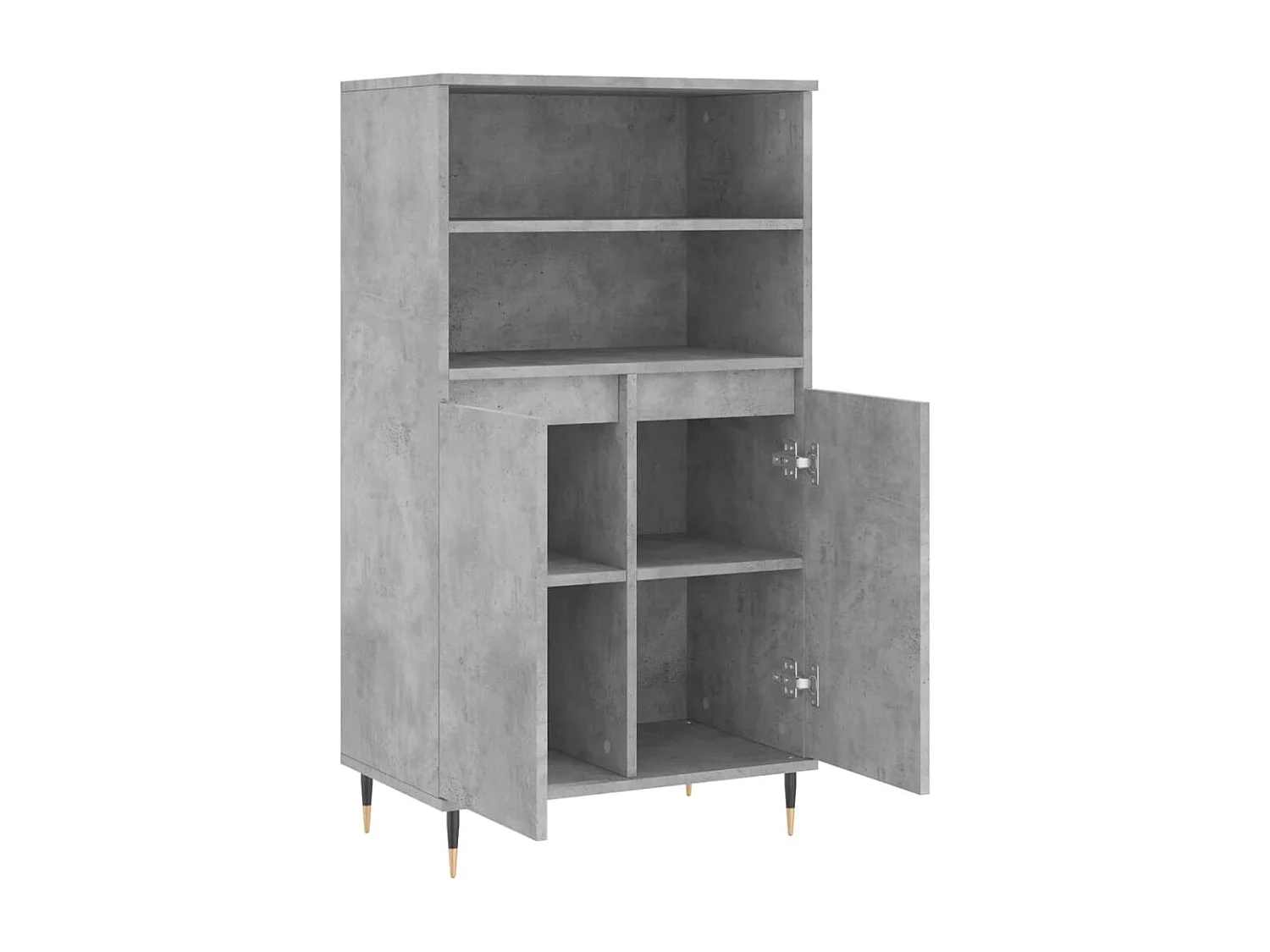 Aparador buffet cómoda mueble mueble de almacenaje organizador cocina salón salón alto 60 x 36 x 110 cm madera contrachapada gris 02_0034459