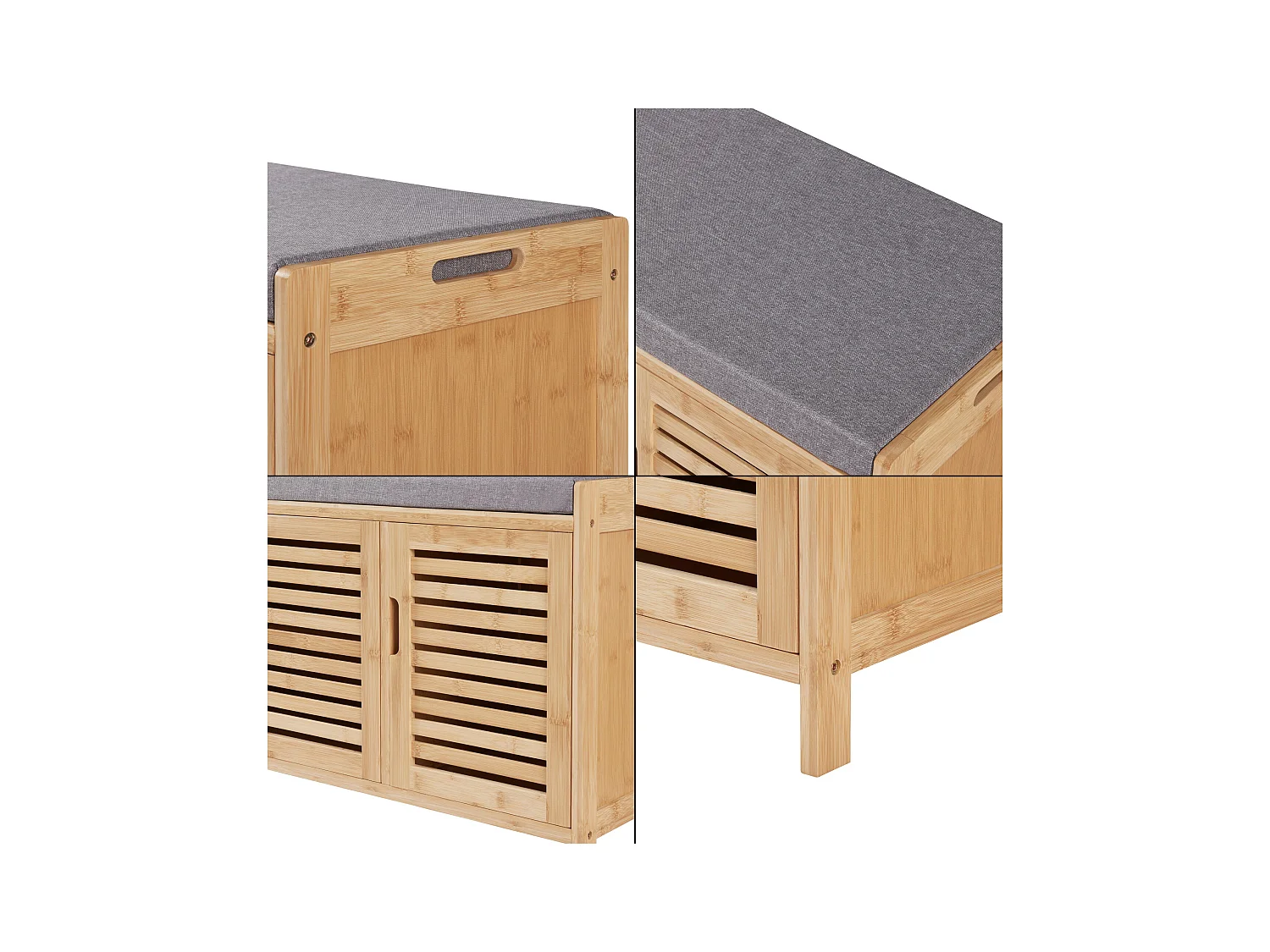 Banc à chaussures bambou bambou marron 90 x 35 x 50 cm 03_0007659