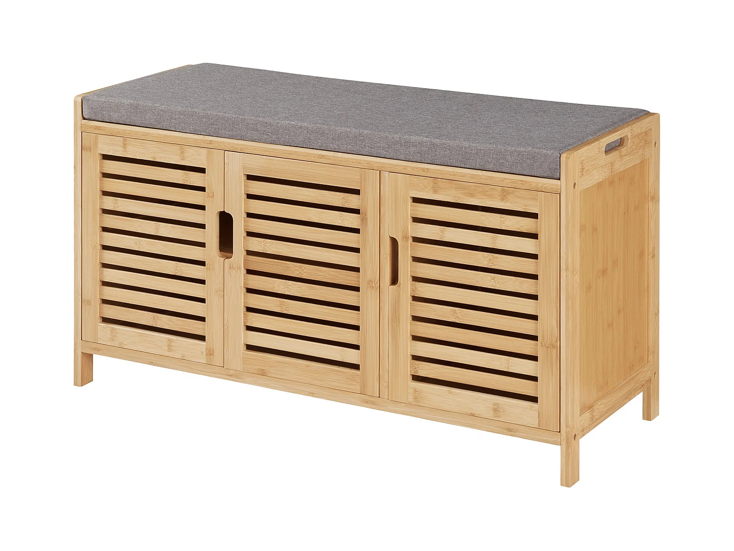 Panca per scarpe in bambù 50 x 90 x 35 cm grigio naturale 03_0007659