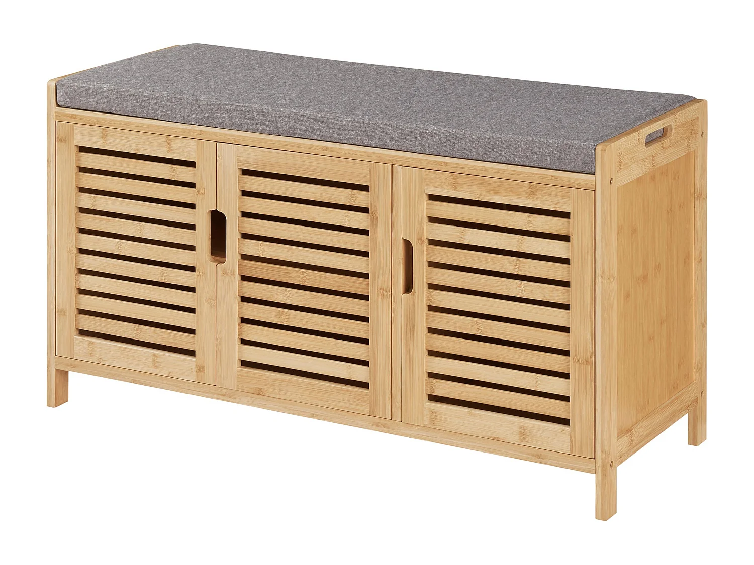 Panca per scarpe in bambù 50 x 90 x 35 cm grigio naturale 03_0007659