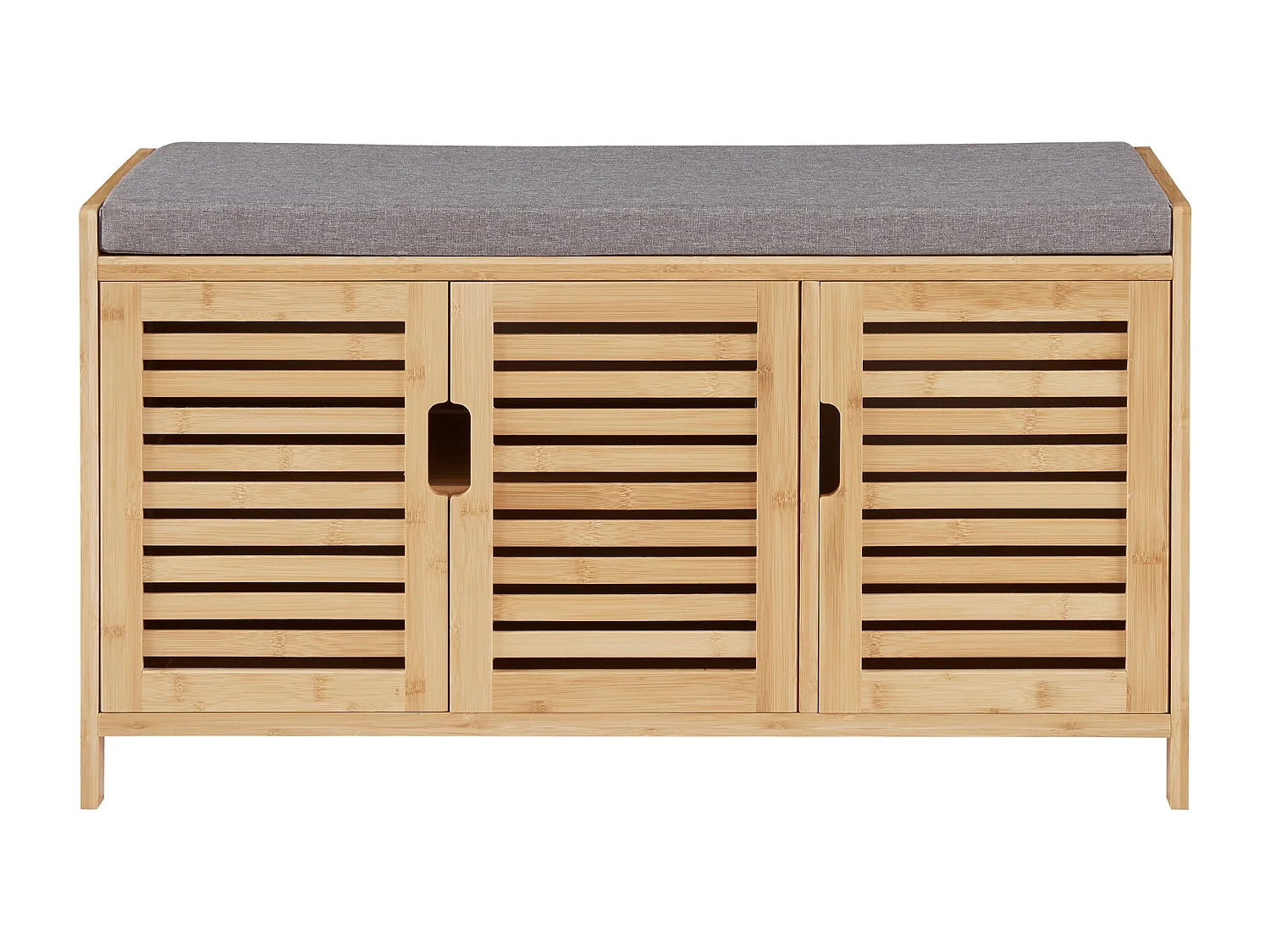 Panca per scarpe in bambù 50 x 90 x 35 cm grigio naturale 03_0007659