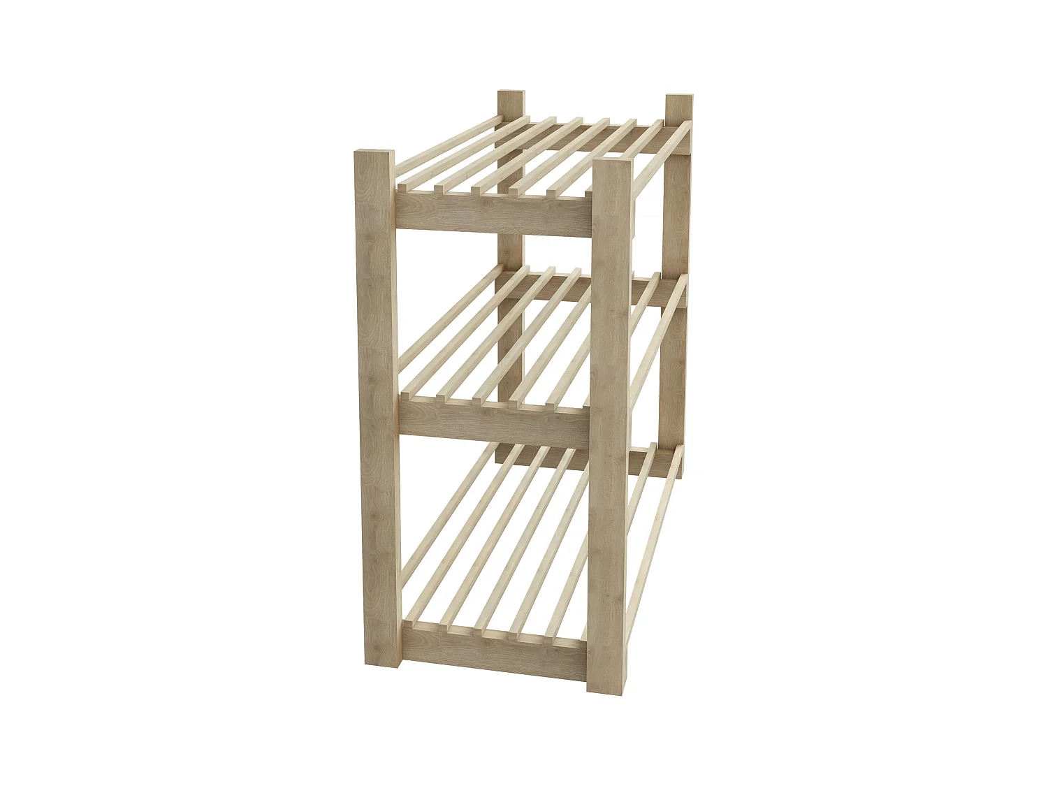 Scarpiera a 3 livelli pino 60 x 68 x 30 cm naturale 03_0007652