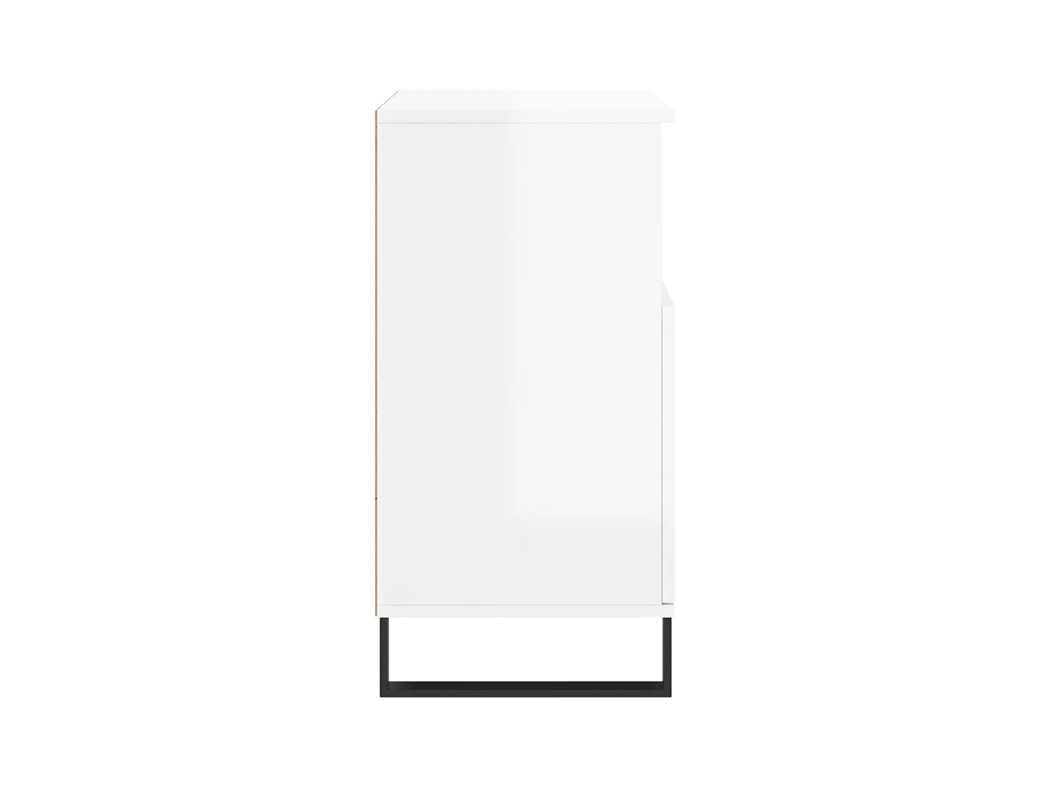 Credenza buffet cassettiera mobile contenitore organizer cucina soggiorno soggiorni set da 2 derivati ​​del legno bianco lucido 02_0036716