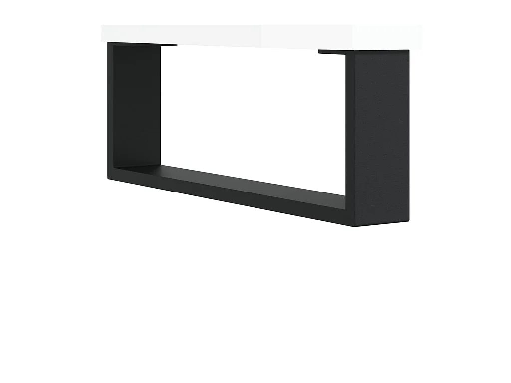 Credenza buffet cassettiera mobile contenitore organizer cucina soggiorno soggiorni set da 2 derivati ​​del legno bianco lucido 02_0036716