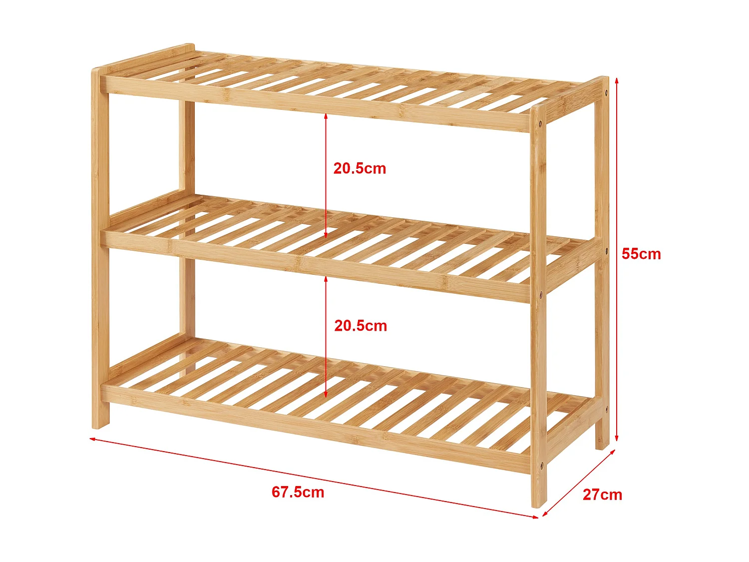 Scarpiera in bambù 55 x 68 x 27 cm naturale 03_0007643