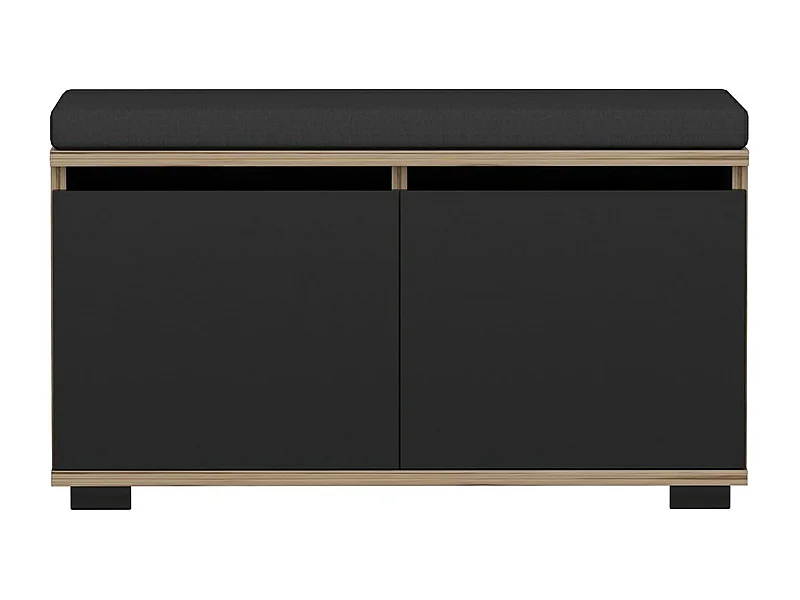 banco de sapatos brande com 2 portas em 4 níveis 42 x 80 x 35 cm efeito carvalho / preto 03_0007654