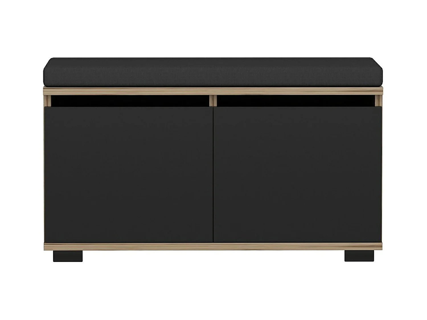 banco de sapatos brande com 2 portas em 4 níveis 42 x 80 x 35 cm efeito carvalho / preto 03_0007654