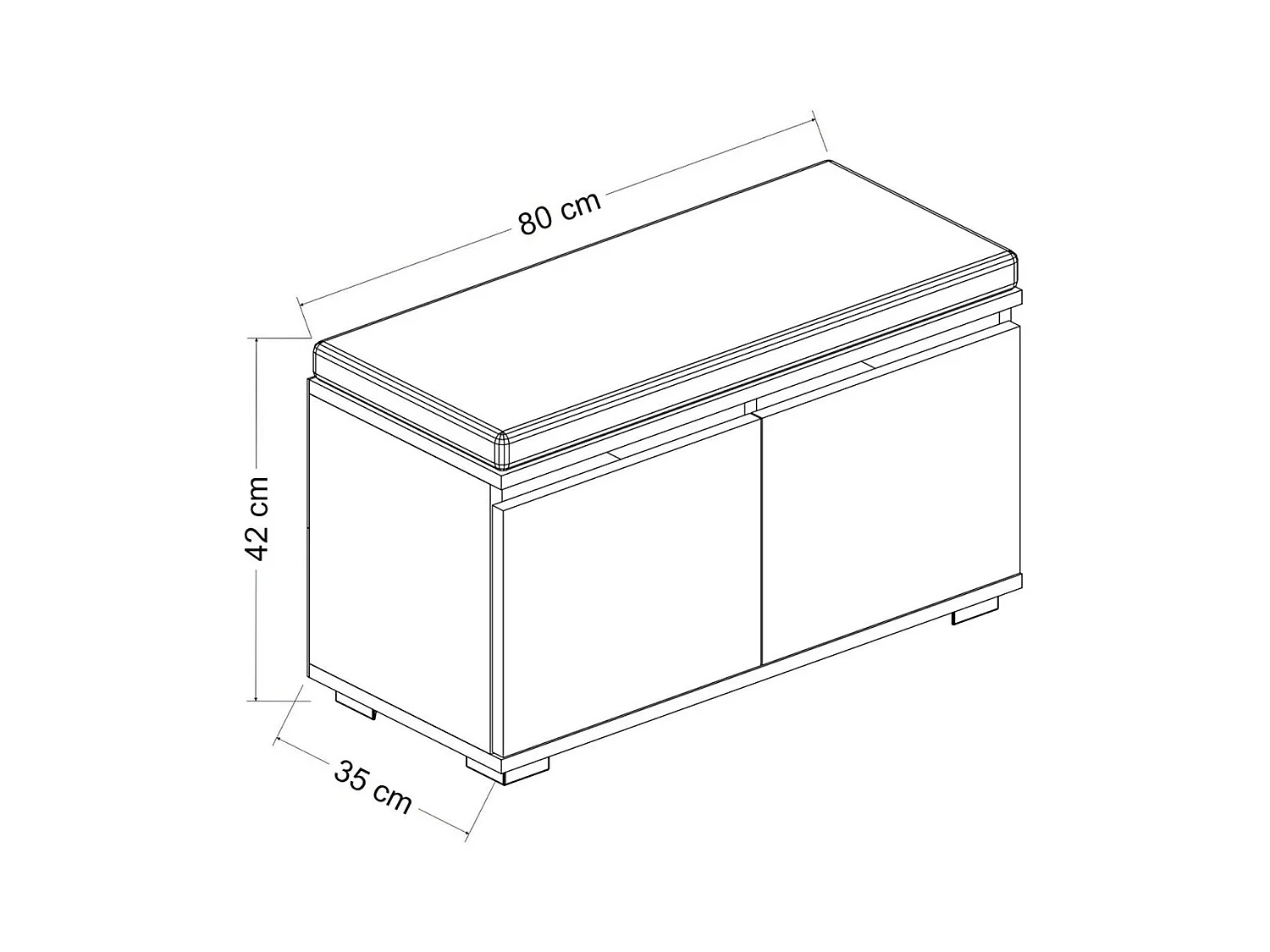 banco de sapatos brande com 2 portas em 4 níveis 42 x 80 x 35 cm efeito carvalho / preto 03_0007654