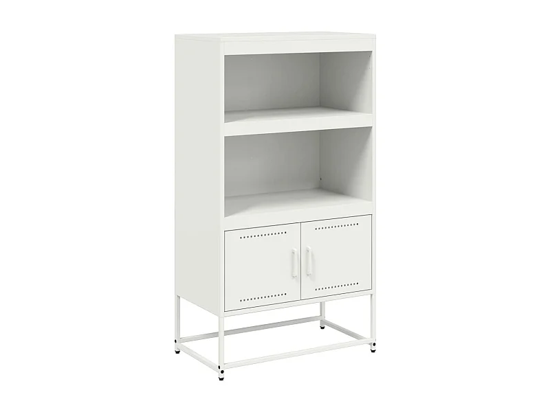 Credenza cassettiera mobile contenitore organizer cucina soggiorno soggiorno alto 68,5 x 38,5 x 123,5 cm acciaio bianco 02_0032482