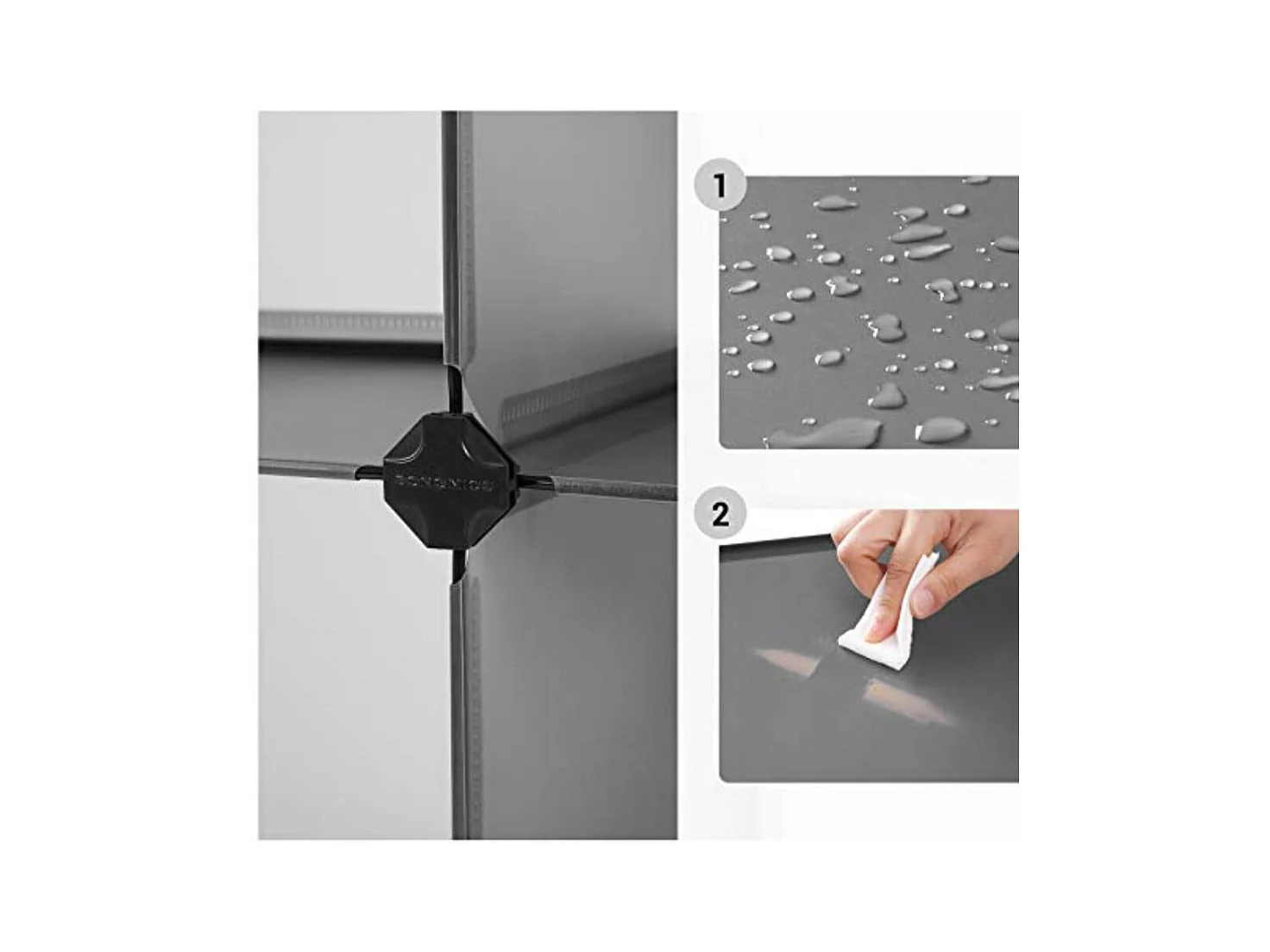 Scarpiera scatola per scarpe 10 scomparti modulari porta scarpe ogni armadietto 40 x 30 x 17 cm griglia metallica grigia 12_0003677