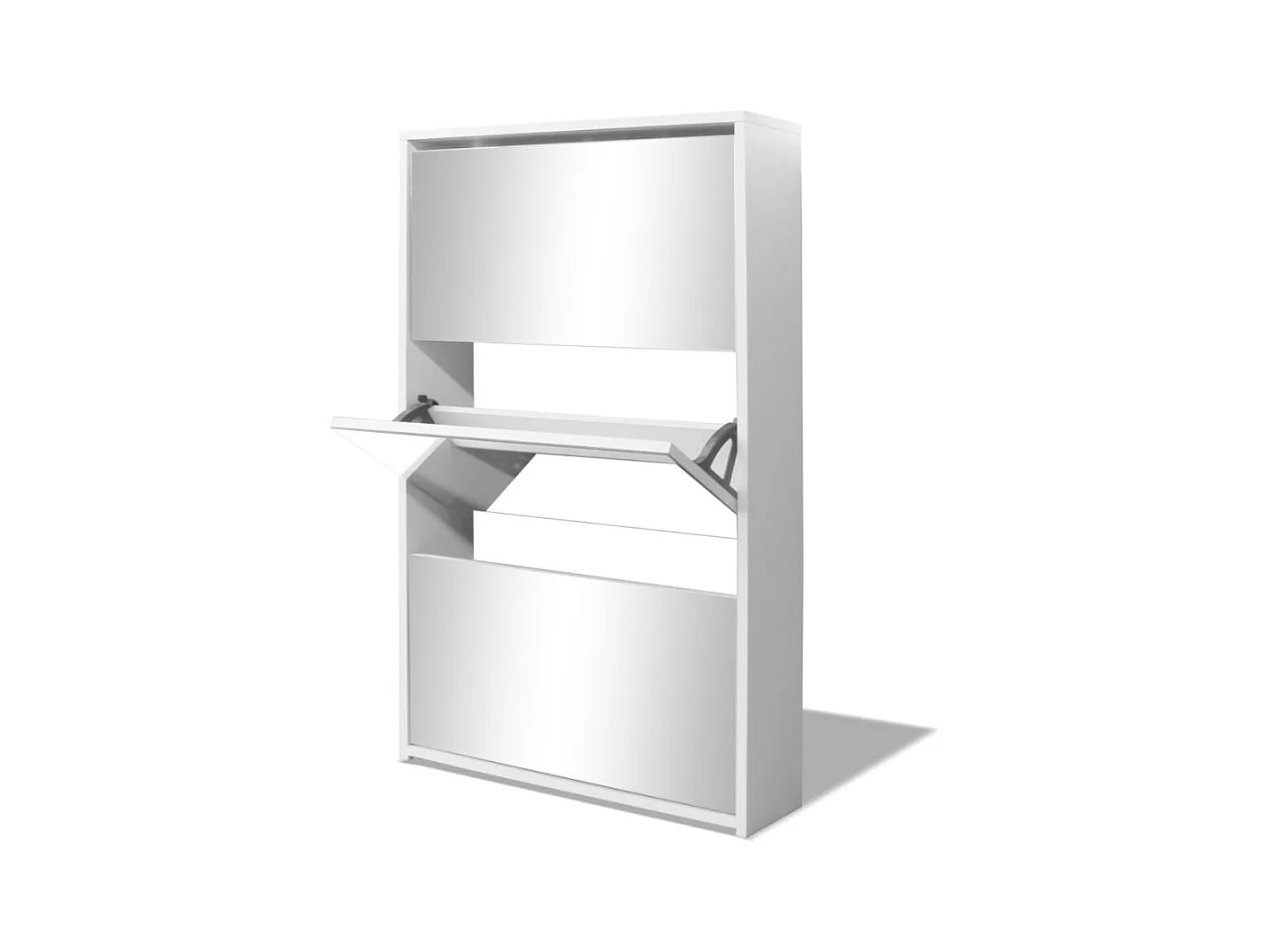 Zapatero 3 estantes 63 x 17 x 102,5 cm blanco espejo 02_0043383
