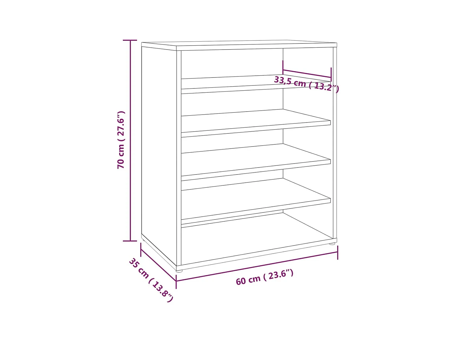 Meuble à chaussures 60 bois marron 60 x 35 x 70 cm 02_0043407