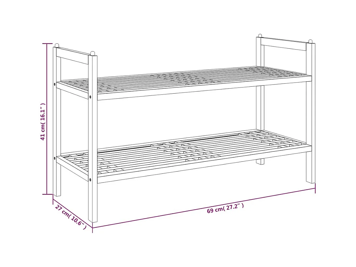 Meuble à chaussures 69 bois marron 69 x 27 x 41 cm 02_0043412