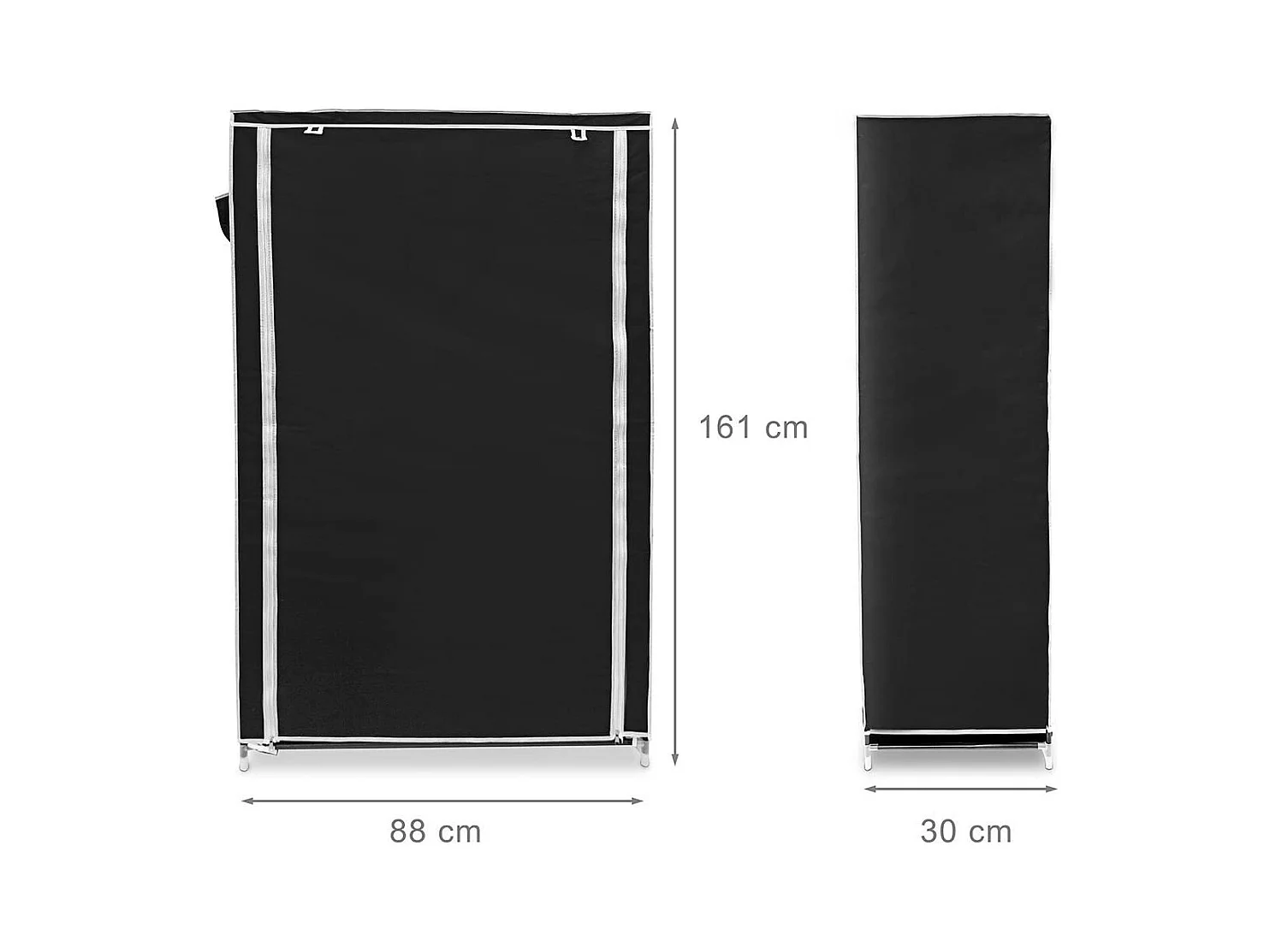 Sapateira para móveis com zíper em tecido 161 cm preto 13_0001642_3