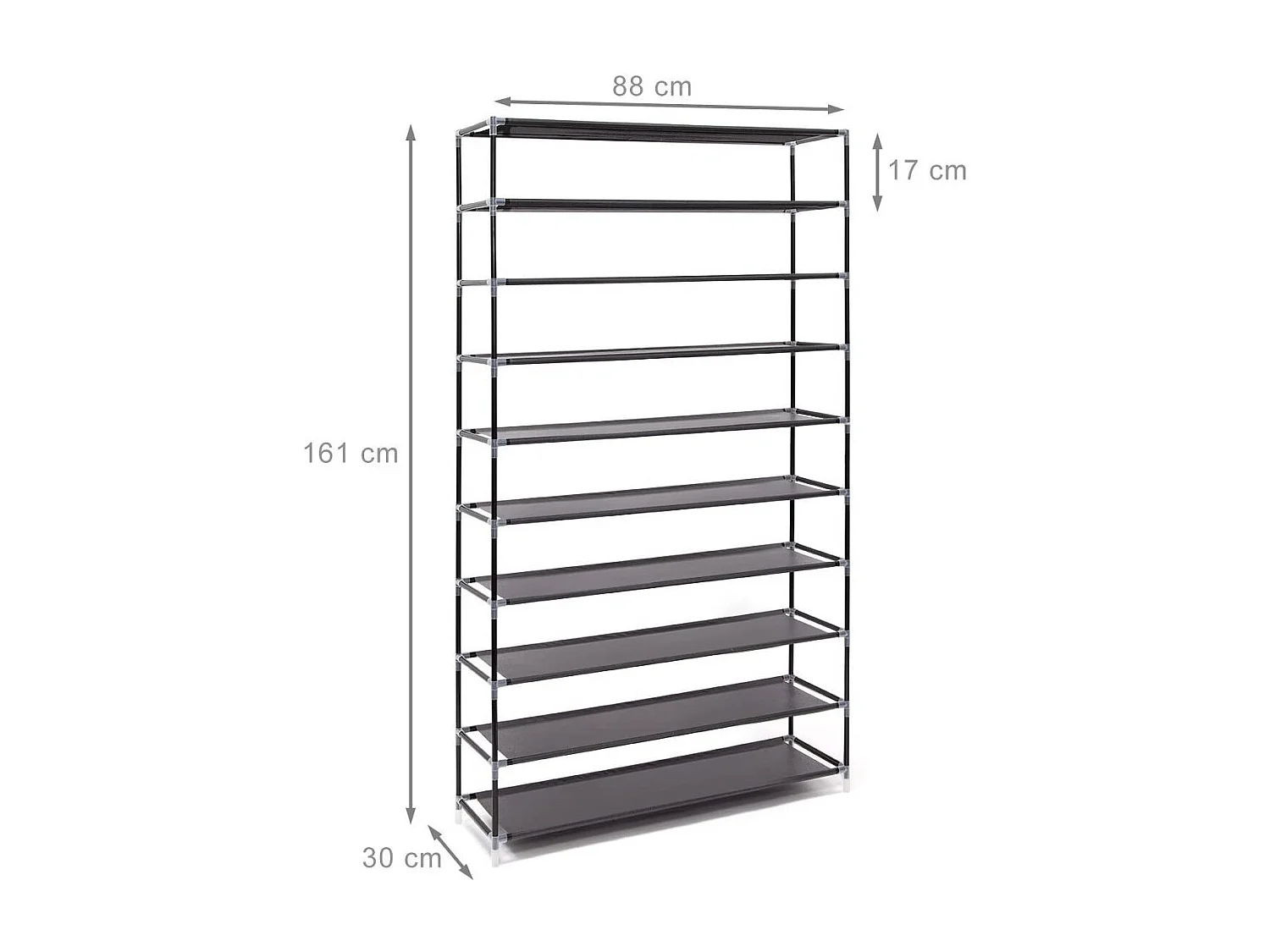Sapateira para móveis com zíper em tecido 161 cm preto 13_0001642_3