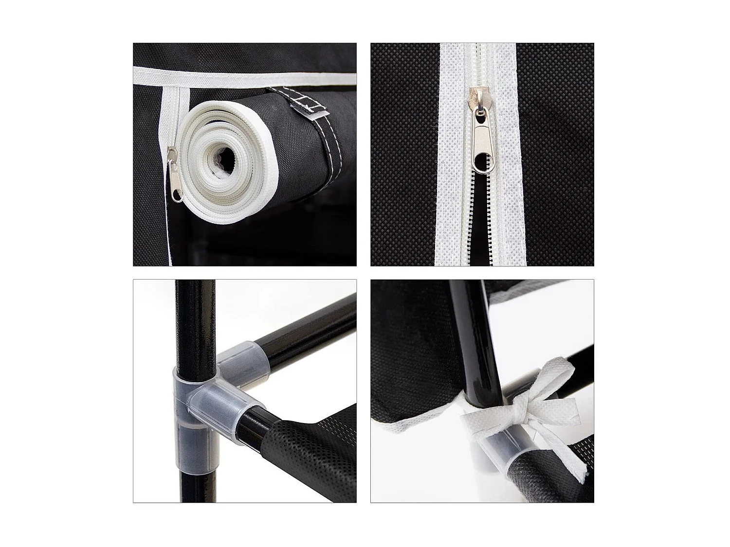 Sapateira para móveis com zíper em tecido 161 cm preto 13_0001642_3