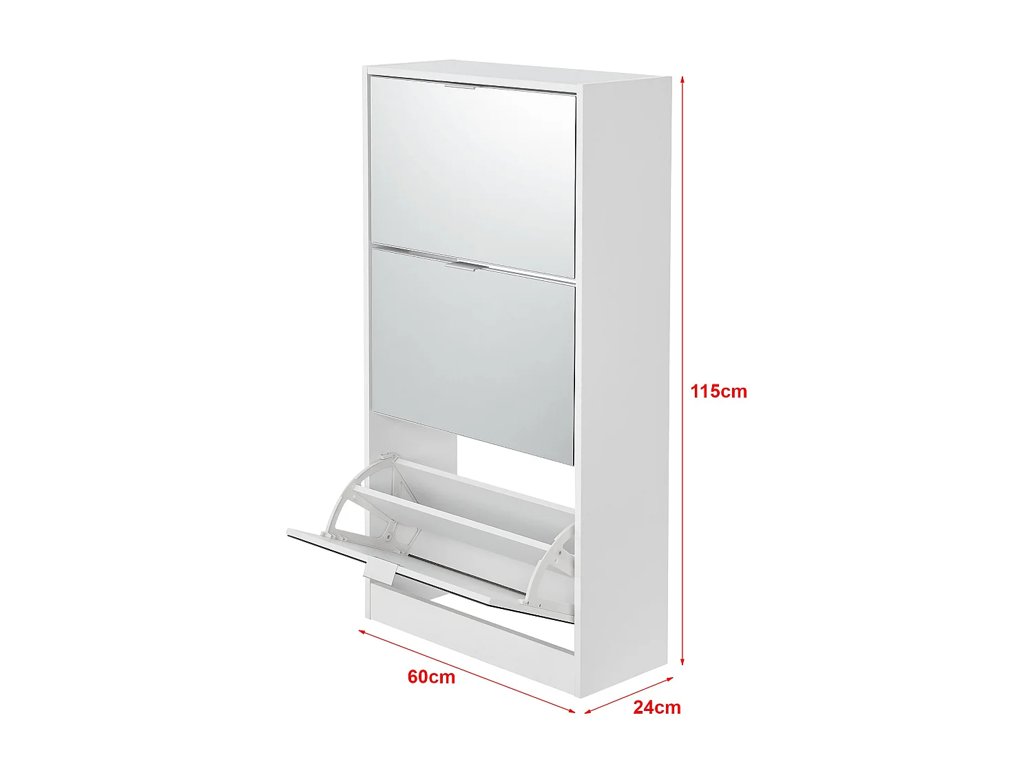 Meuble à chaussures 115 blanche 60 x 24 x 115 cm 03_0007631