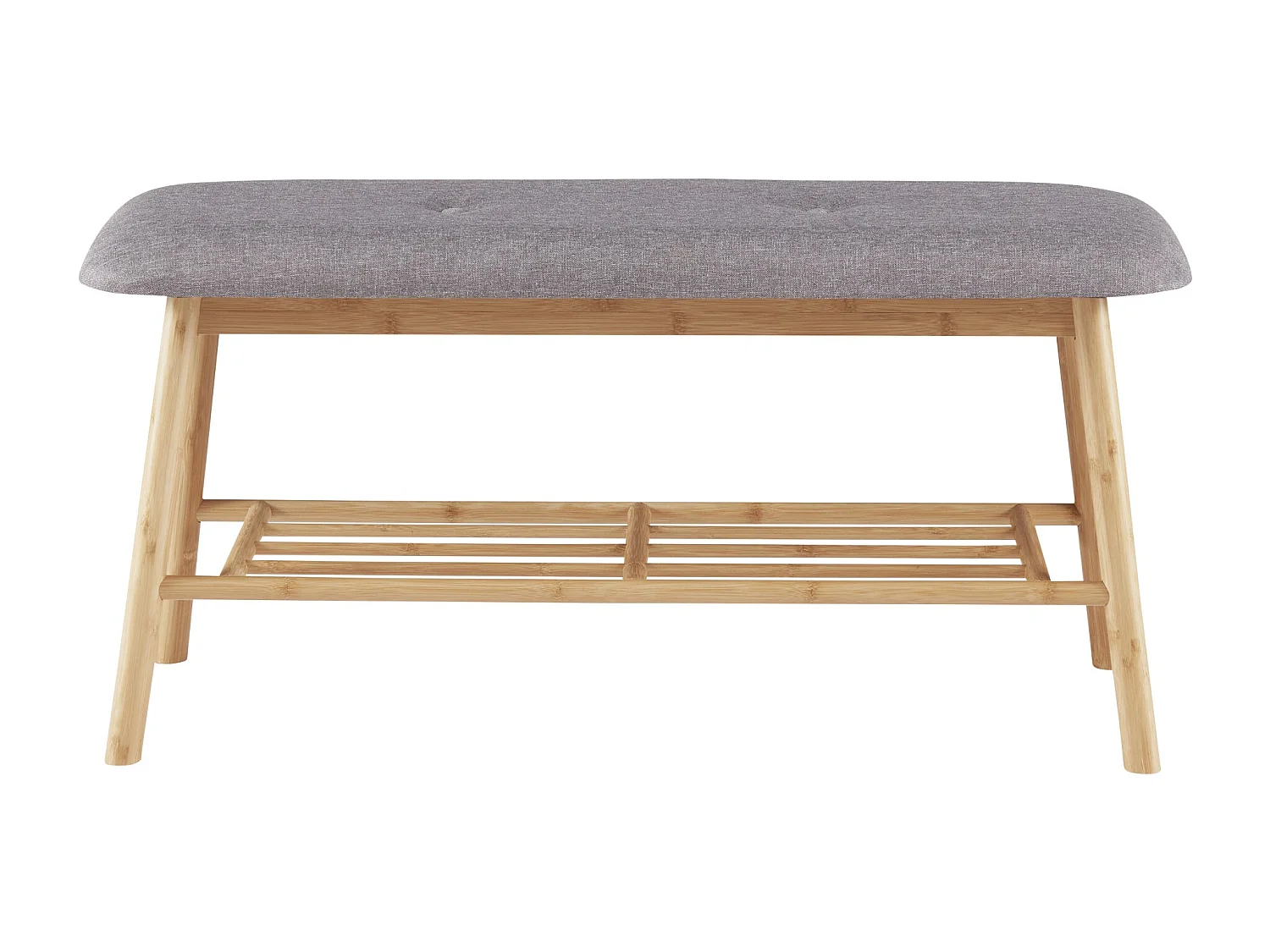 Panca per scarpe in bambù 45 x 90 x 30 cm grigio naturale 03_0007658