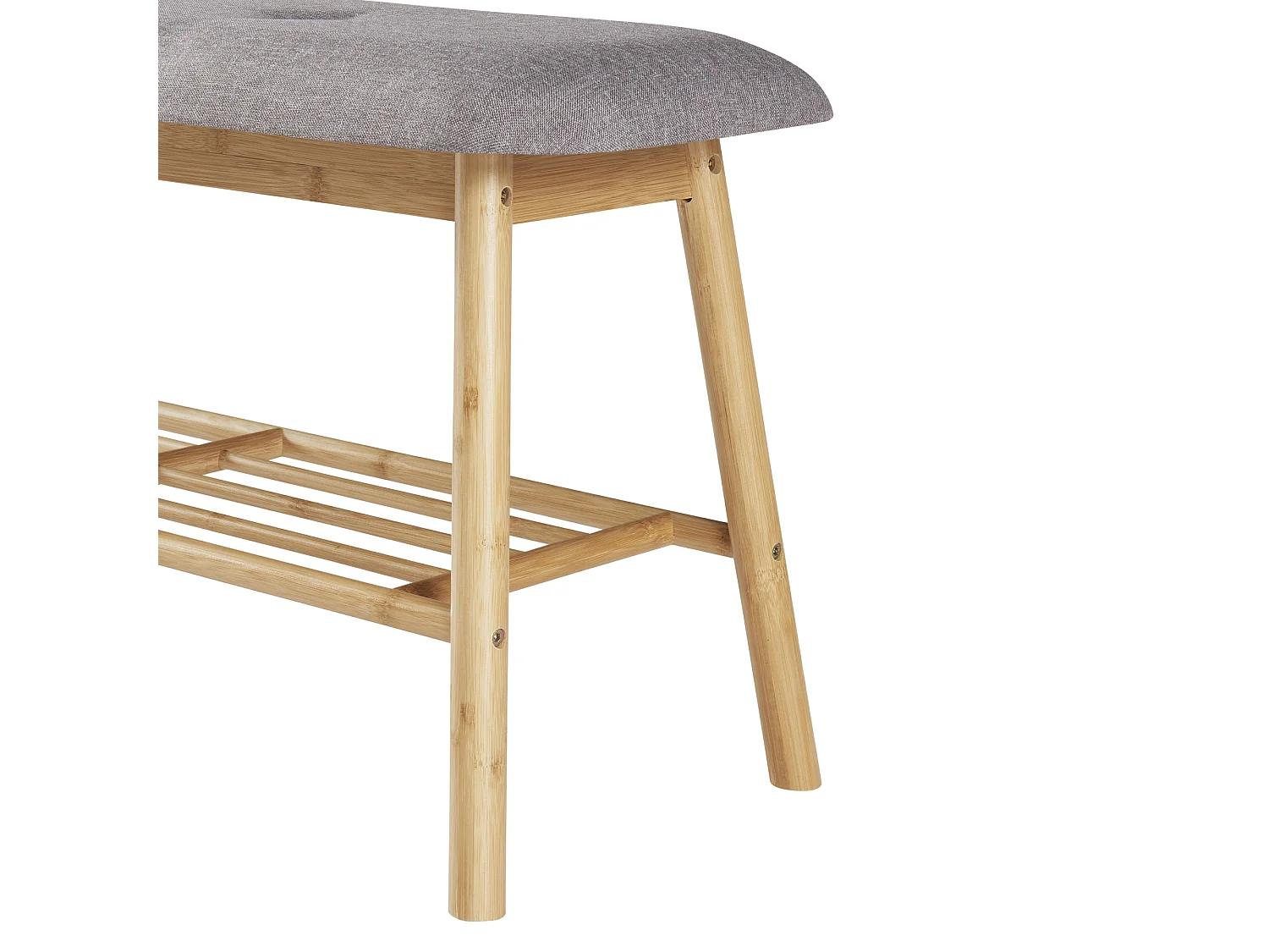 Panca per scarpe in bambù 45 x 90 x 30 cm grigio naturale 03_0007658