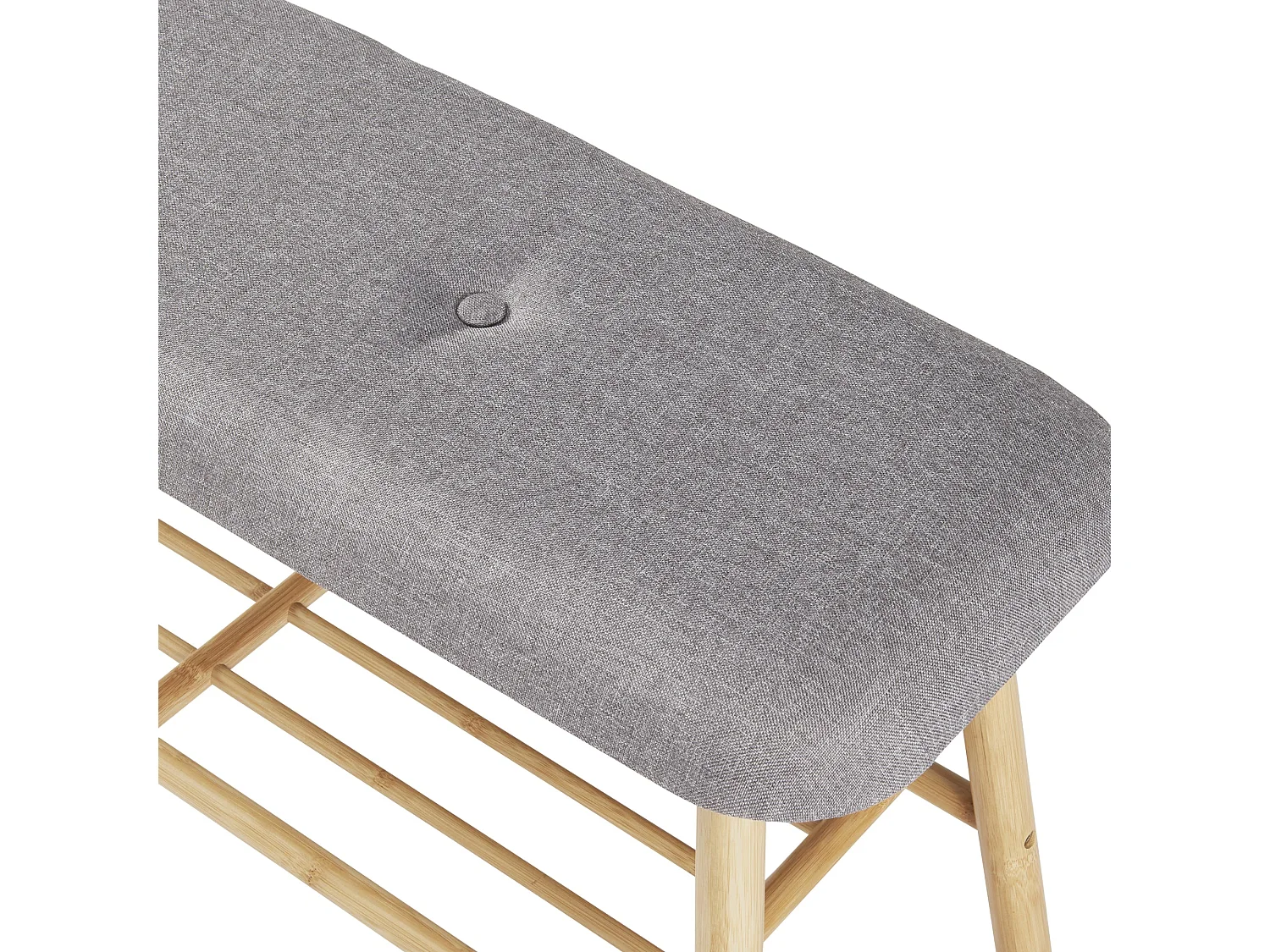 Panca per scarpe in bambù 45 x 90 x 30 cm grigio naturale 03_0007658