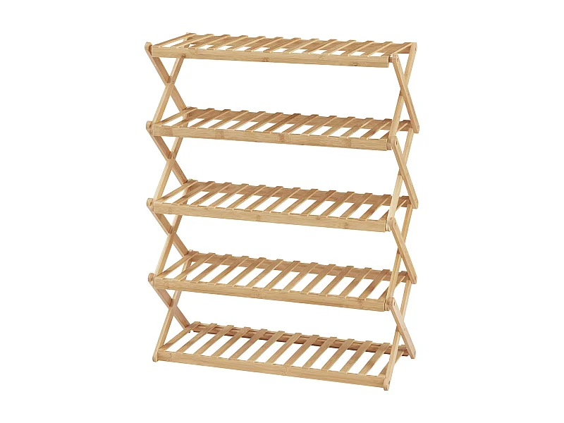 Scarpiera pieghevole in bambù 89 x 67 x 26 cm naturale 03_0007648