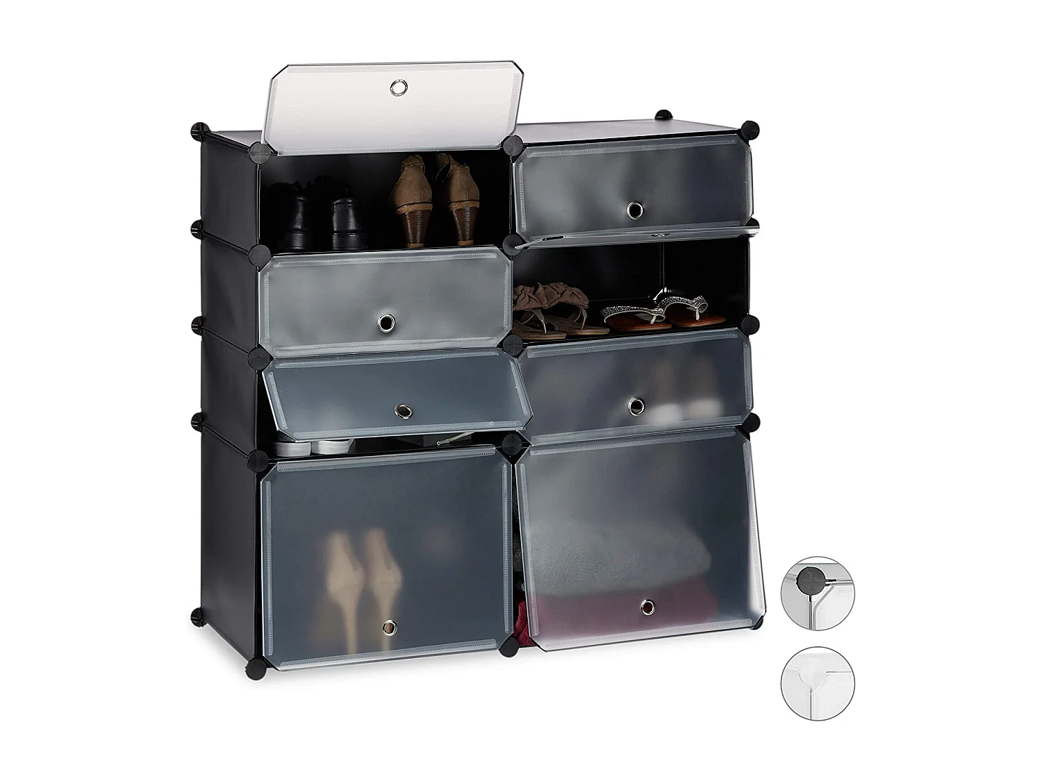 Zapatero estante mueble almacenaje 8 compartimentos negro 13_0001632_3