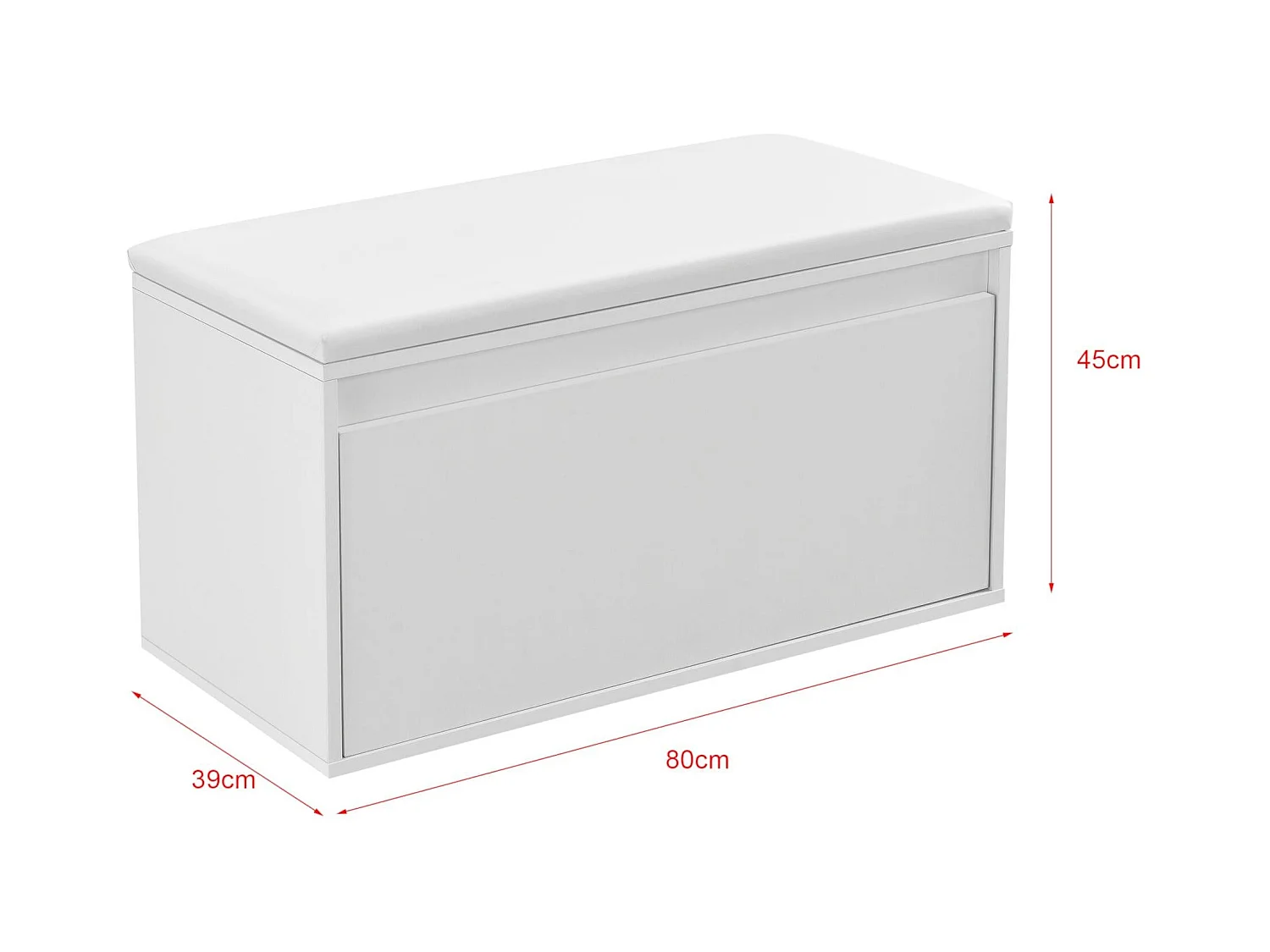 Banc à chaussures design blanche 80 x 39 x 45 cm 03_0004679