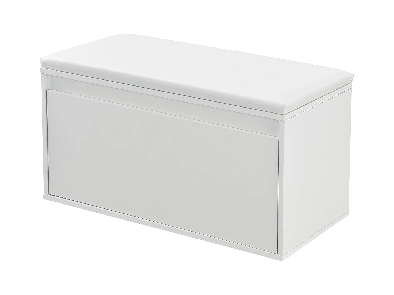 scarpiera di design con cassetti mobile da ingresso con seduta imbottita elegante scarpiera per 3 paia di truciolato sintetico PU 80 x 39 x 45 cm bianco 03_0004679