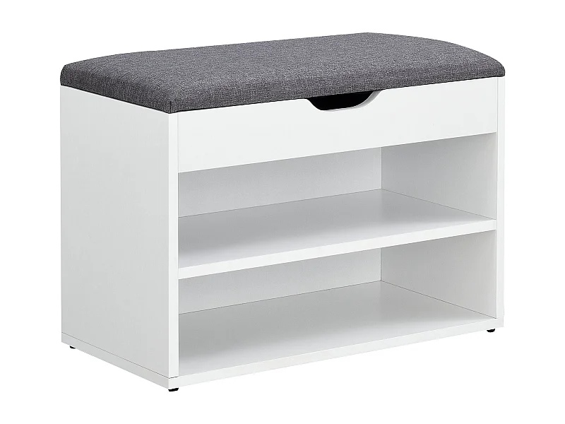 Panca per scarpe 46 x 60 x 30 cm bianco grigio 03_0007656