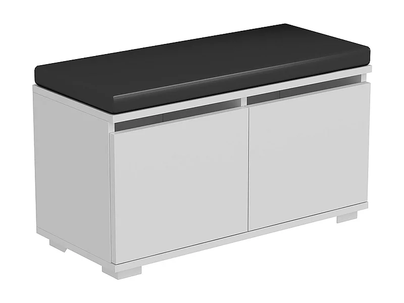 banco de sapatos brande com 2 portas em 4 níveis 42 x 80 x 35 cm branco / preto 03_0007653