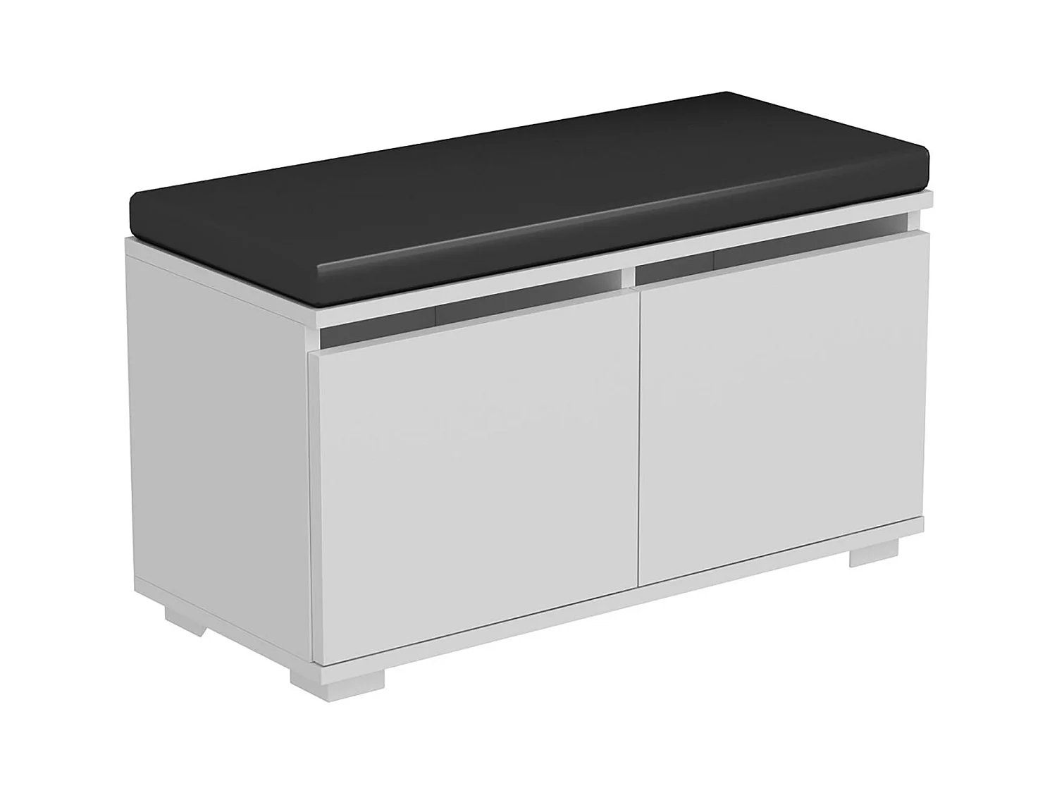 banco de sapatos brande com 2 portas em 4 níveis 42 x 80 x 35 cm branco / preto 03_0007653