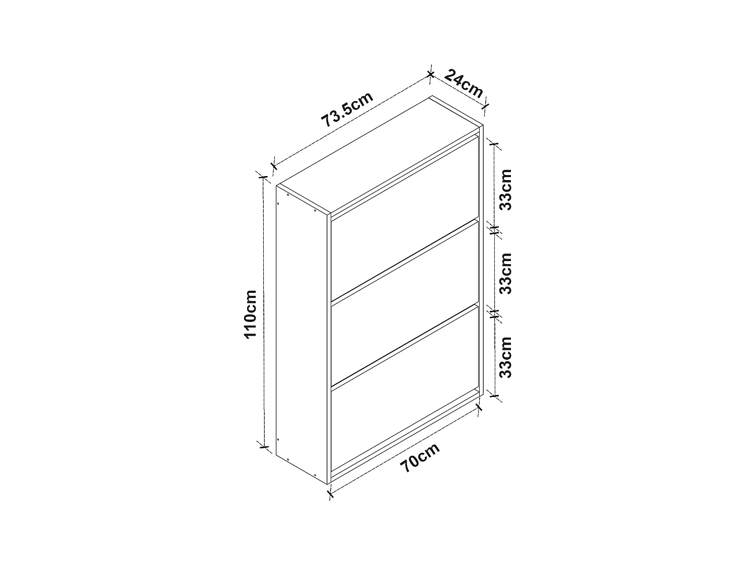 Meuble à chaussures 110 blanche 73.5 x 24 x 110 cm 03_0007617