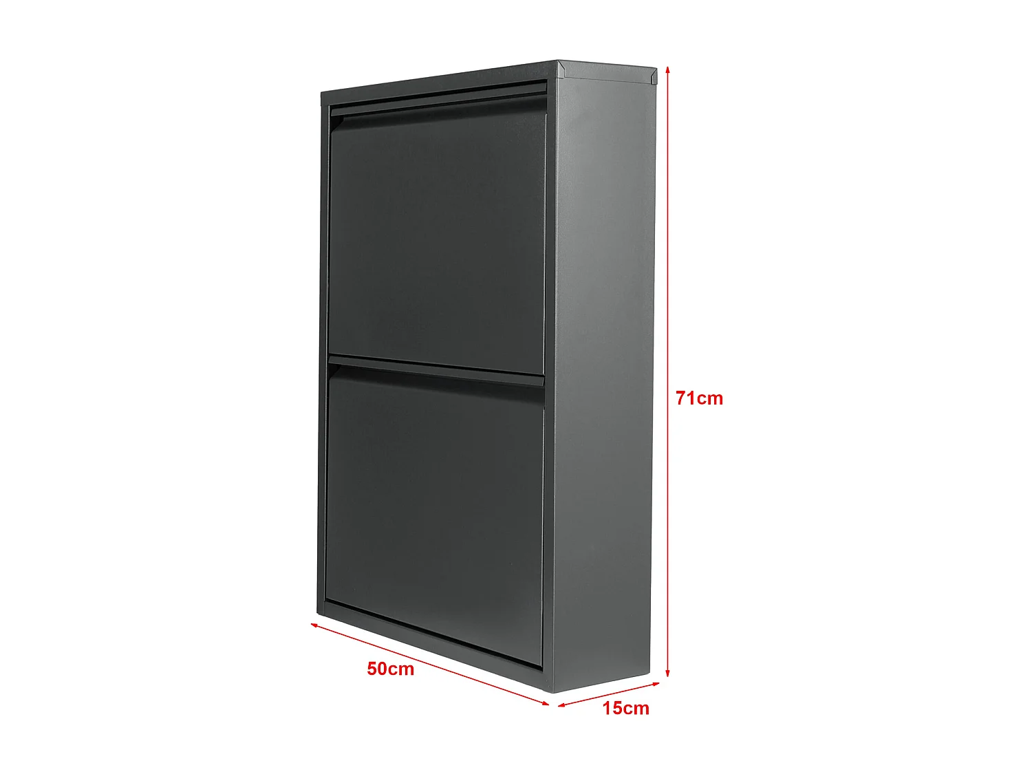 Scarpiera con 2 cassetti reclinabili grigio 03_0007635