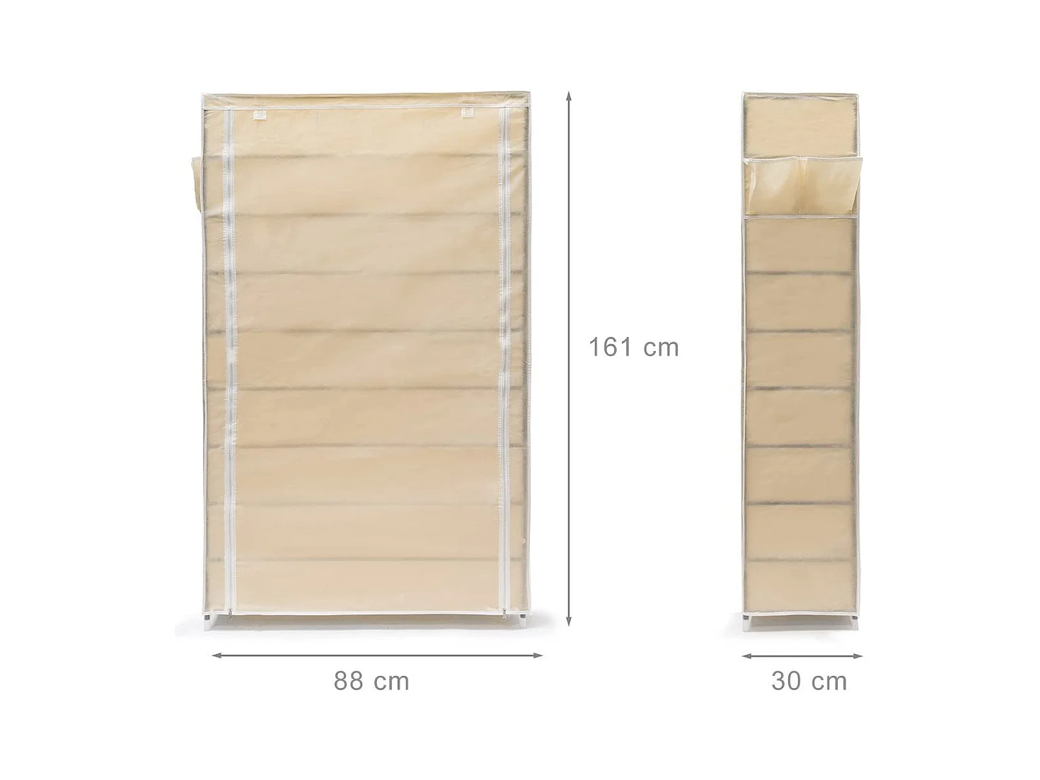 Mueble zapatero estante tela cremallera 161 cm beige 13_0001642_2