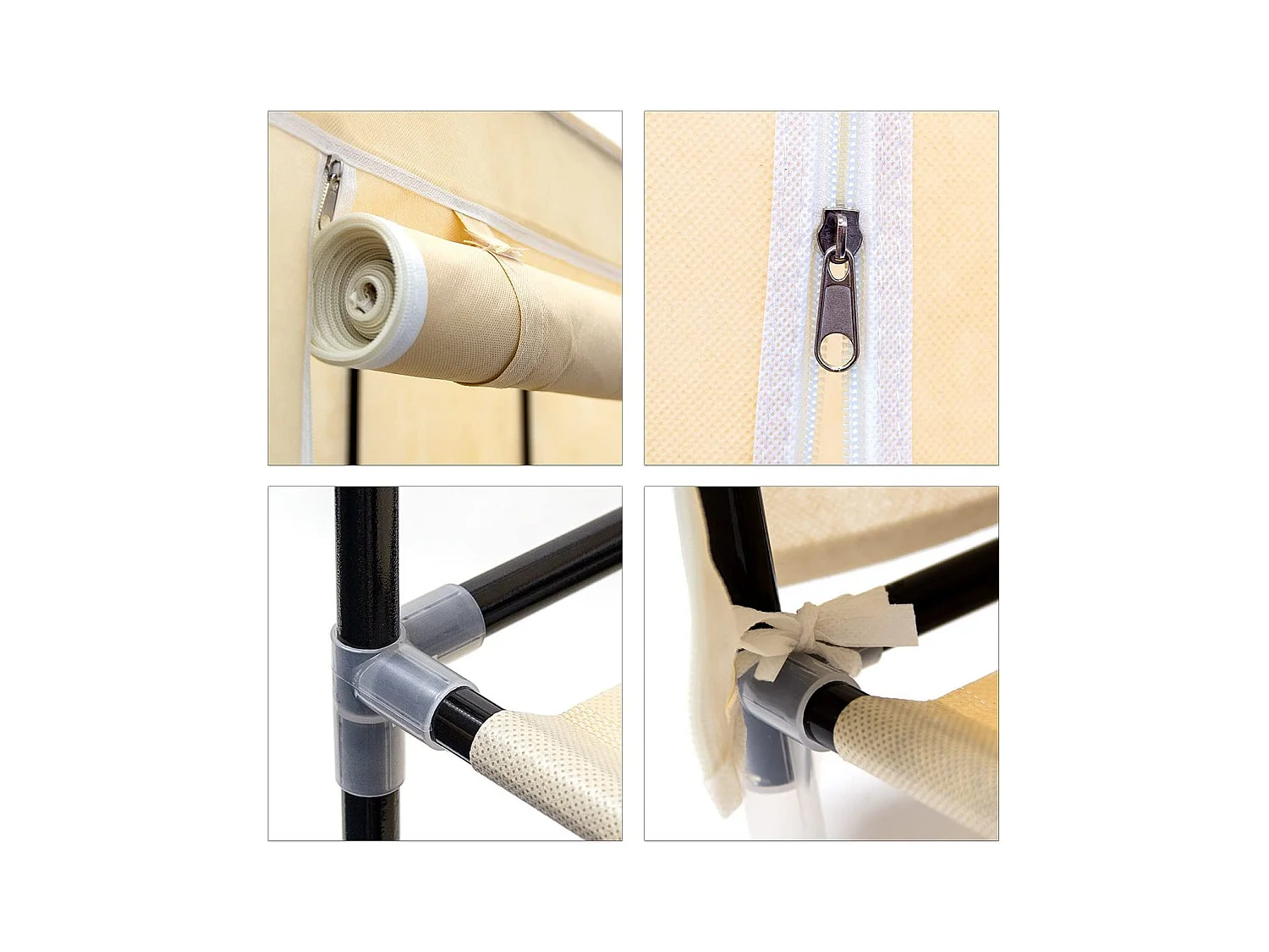 Mueble zapatero estante tela cremallera 161 cm beige 13_0001642_2