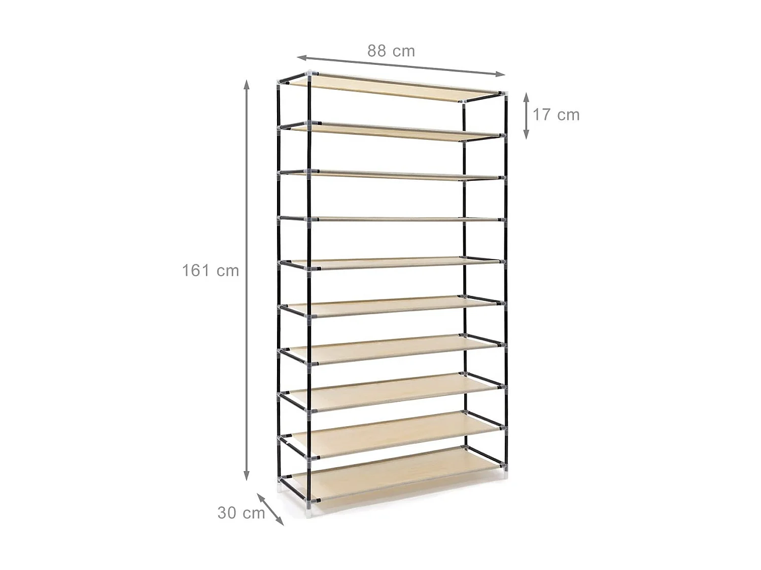 Meuble étagère armoire à tissu beige 88 x 30 x 161 cm 13_0001642_2