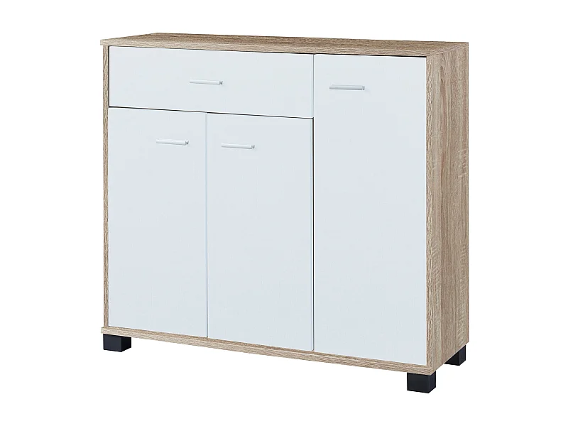 Armário para sapatos em aglomerado 72 x 80 x 28 cm efeito carvalho branco 03_0007621