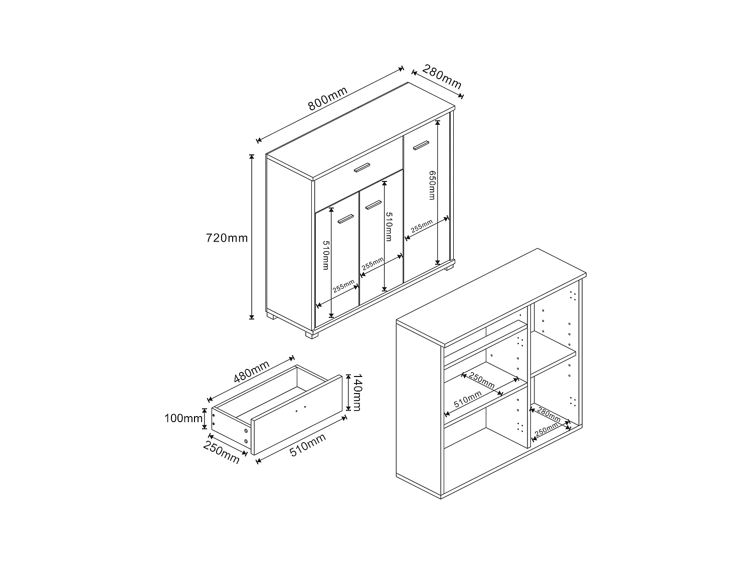 Meuble à chaussures panneau blanche 72 x 28 x 80 cm 03_0007621