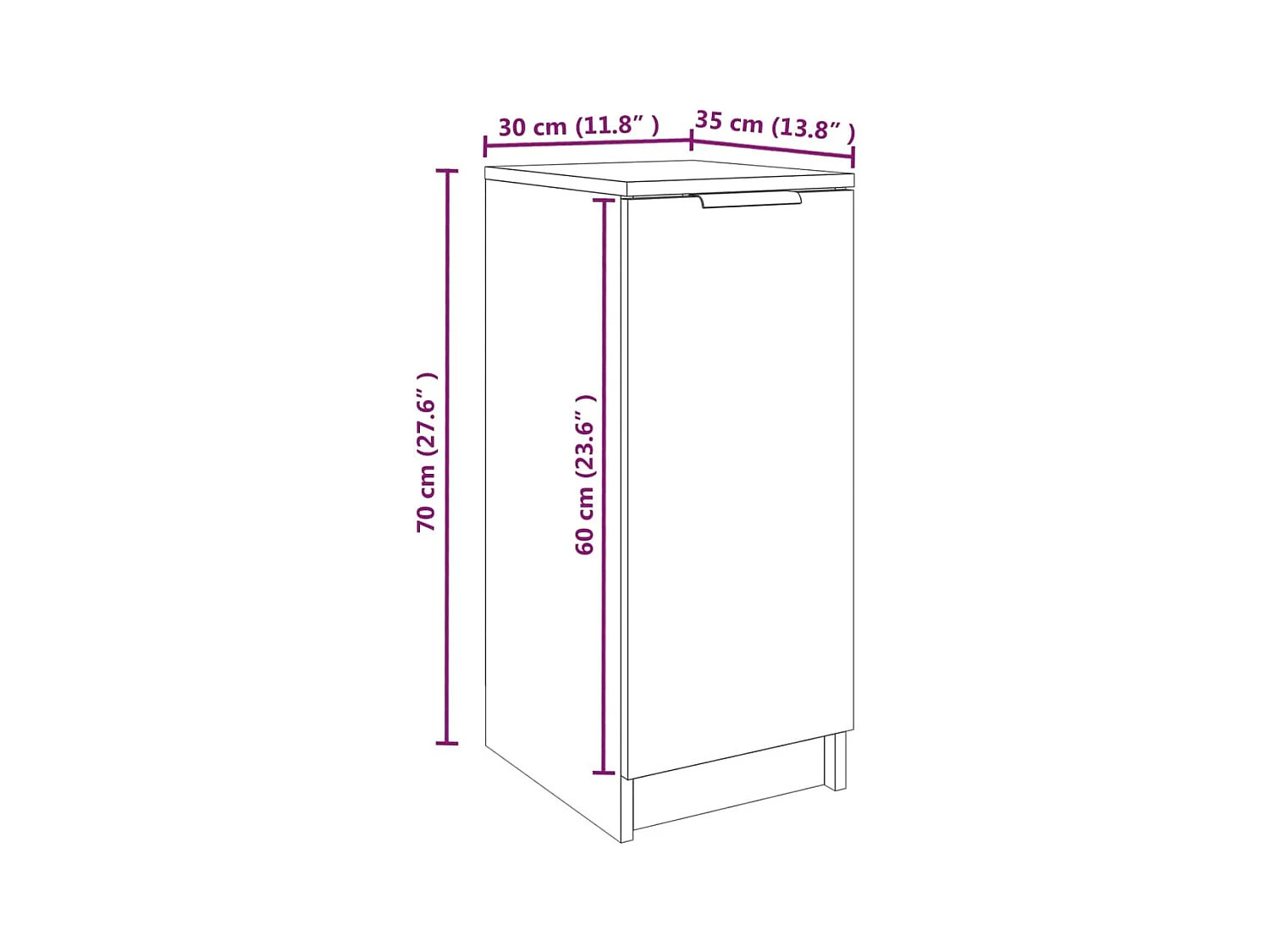 Meuble à chaussures sonoma bois marron 30 x 35 x 70 cm 02_0043423