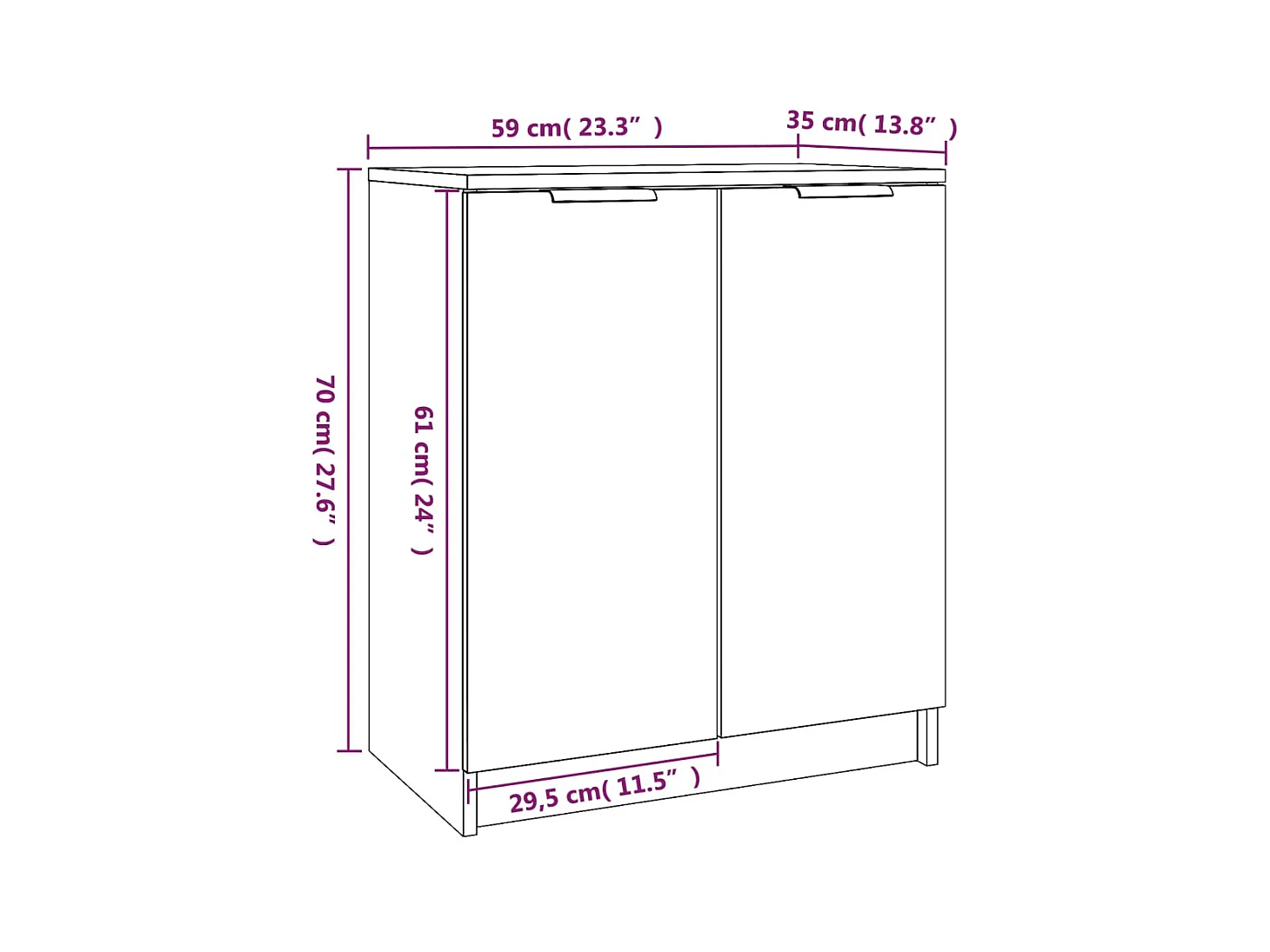 Meuble à chaussures 59 bois marron 59 x 35 x 70 cm 02_0043402