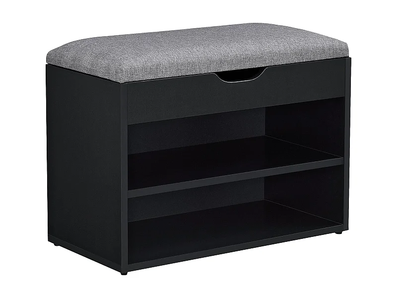 Banco zapatero 46 x 60 x 30 cm negro gris 03_0007657