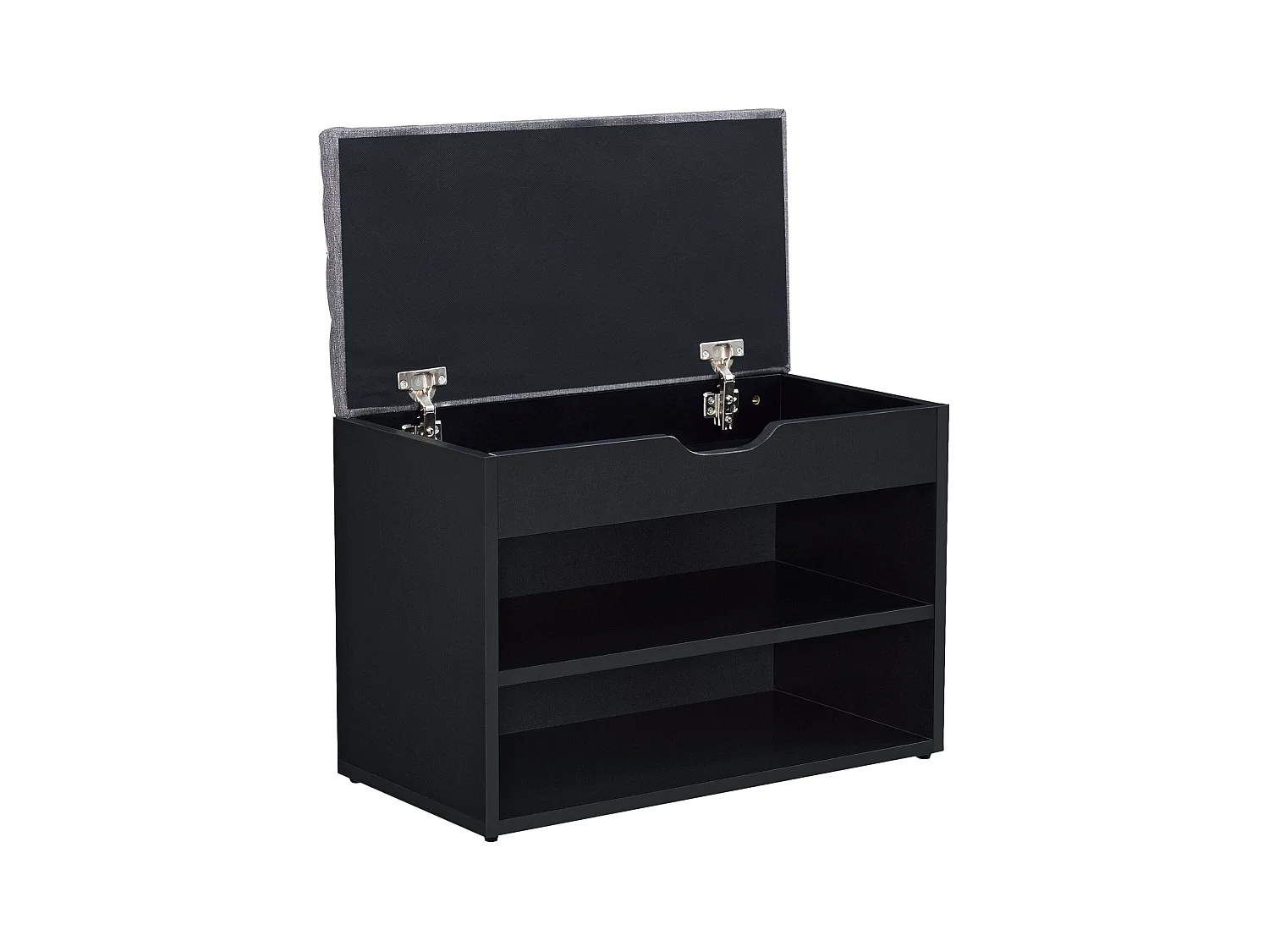 Banco para sapateira 46 x 60 x 30 cm preto cinza 03_0007657