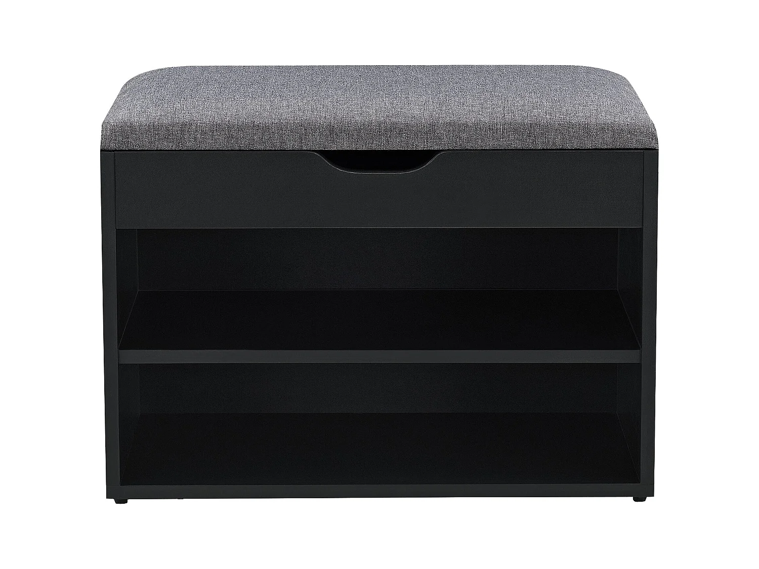 Banco para sapateira 46 x 60 x 30 cm preto cinza 03_0007657